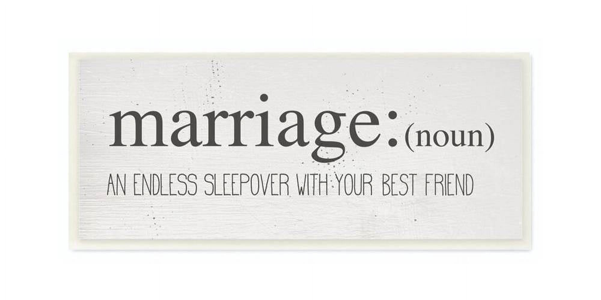 Stupell Industries Marriage Sleepover Friend Funny Family Black and White Word Design Wall Plaque by Daphne Polselli