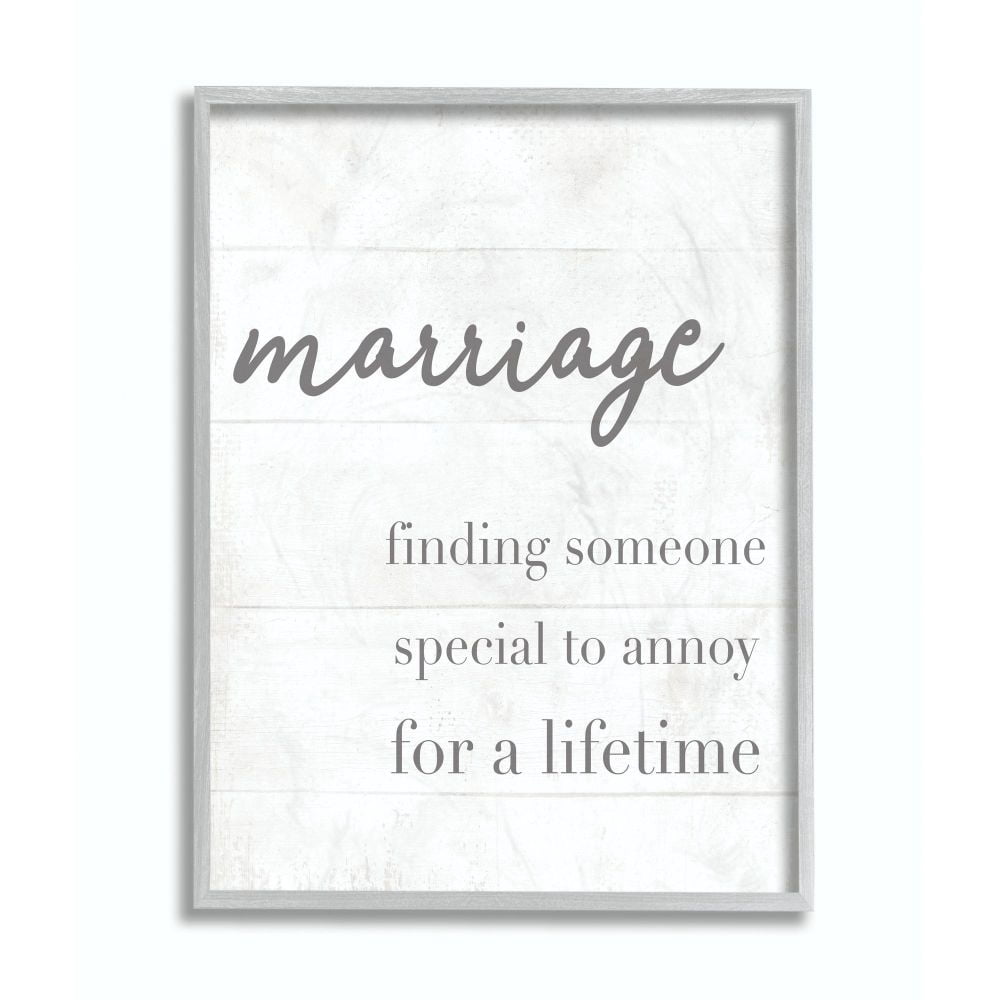 Stupell Industries Marriage Someone Special To Annoy Funny Family Home Word Design Framed Wall Art by Daphne Polselli