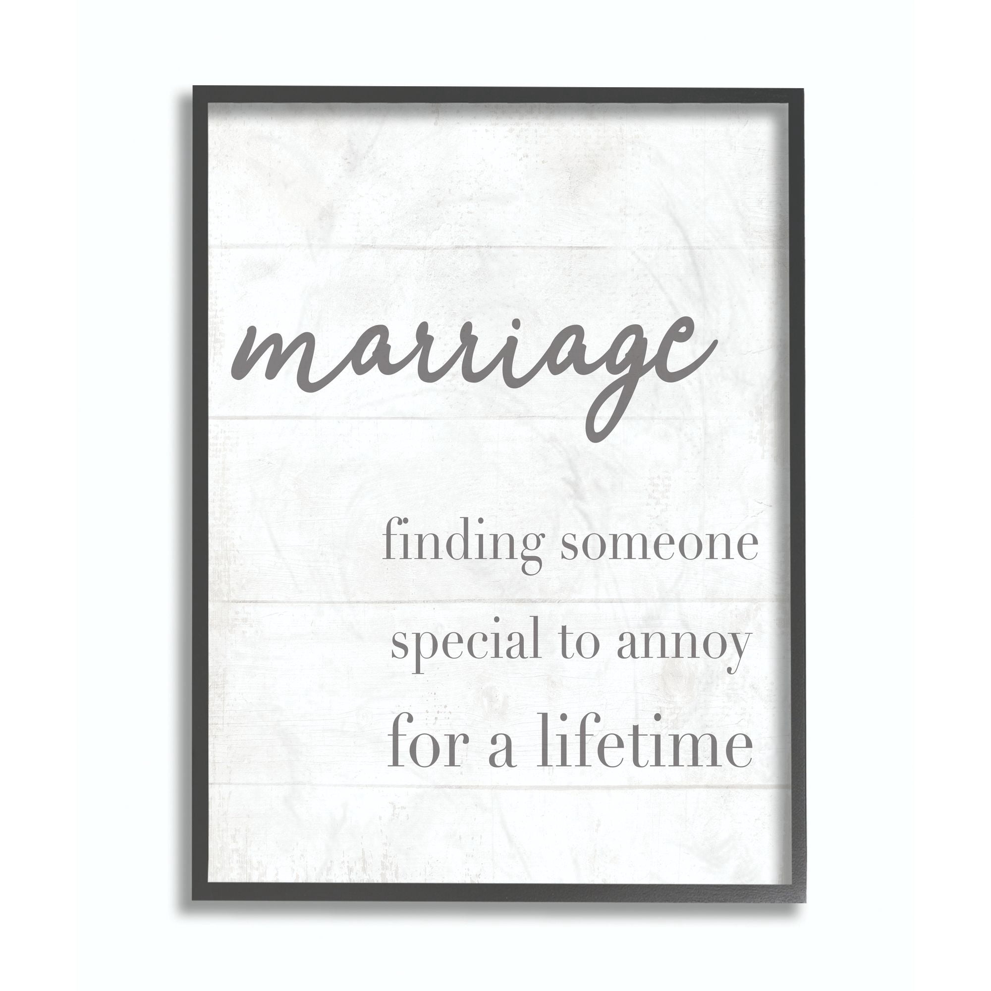 Stupell Industries Marriage Someone Special To Annoy Funny Family Home Word Design Framed Wall Art by Daphne Polselli