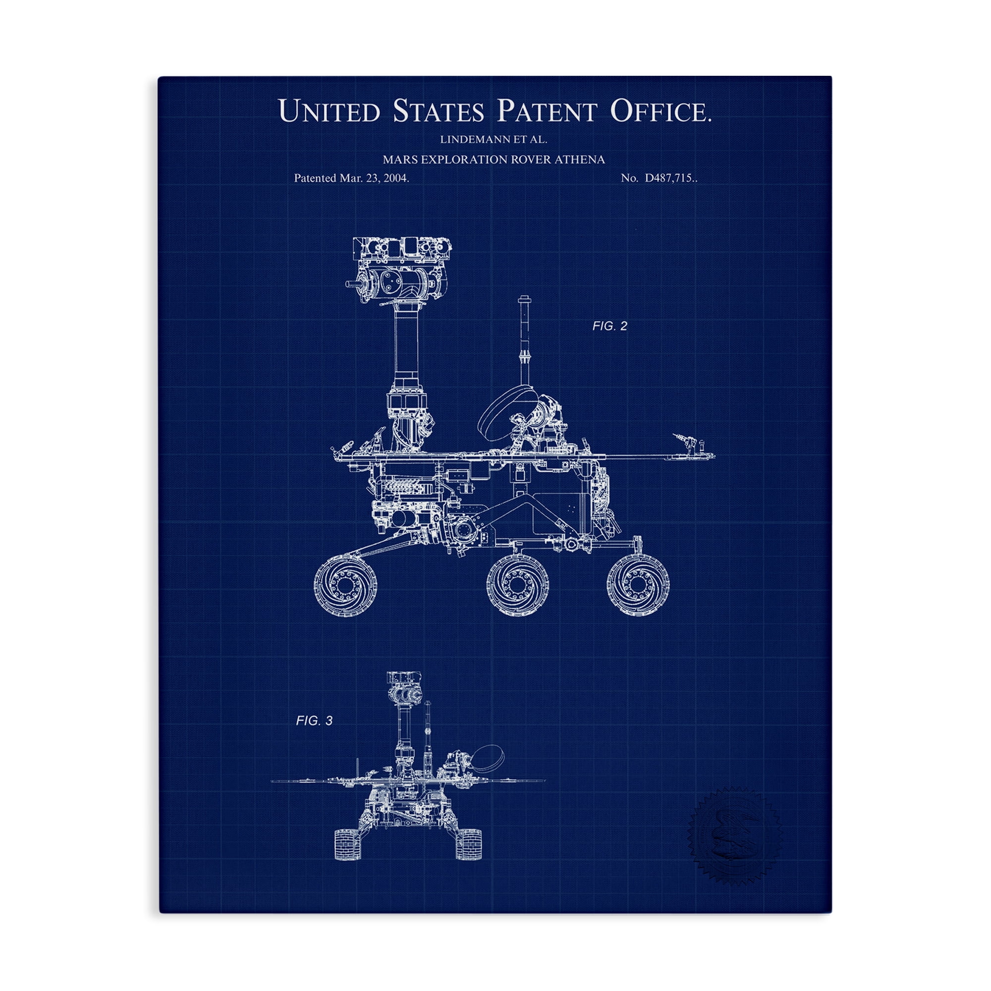 Stupell Industries Mars Exploration Blueprint Transportation Painting Gallery Wrapped Canvas Art Print Wall Art, 30 x 40