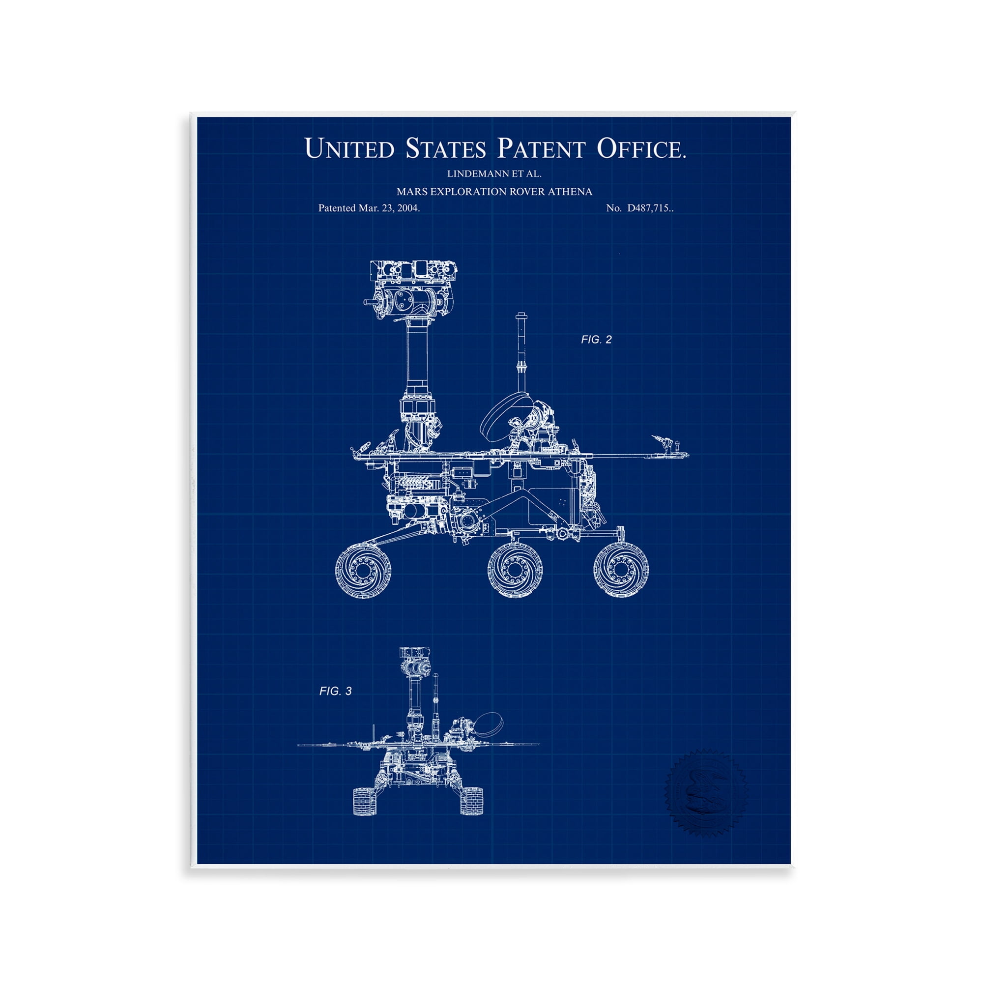 Stupell Industries Mars Exploration Blueprint Transportation Painting Unframed Art Print Wall Art, 11 x 14