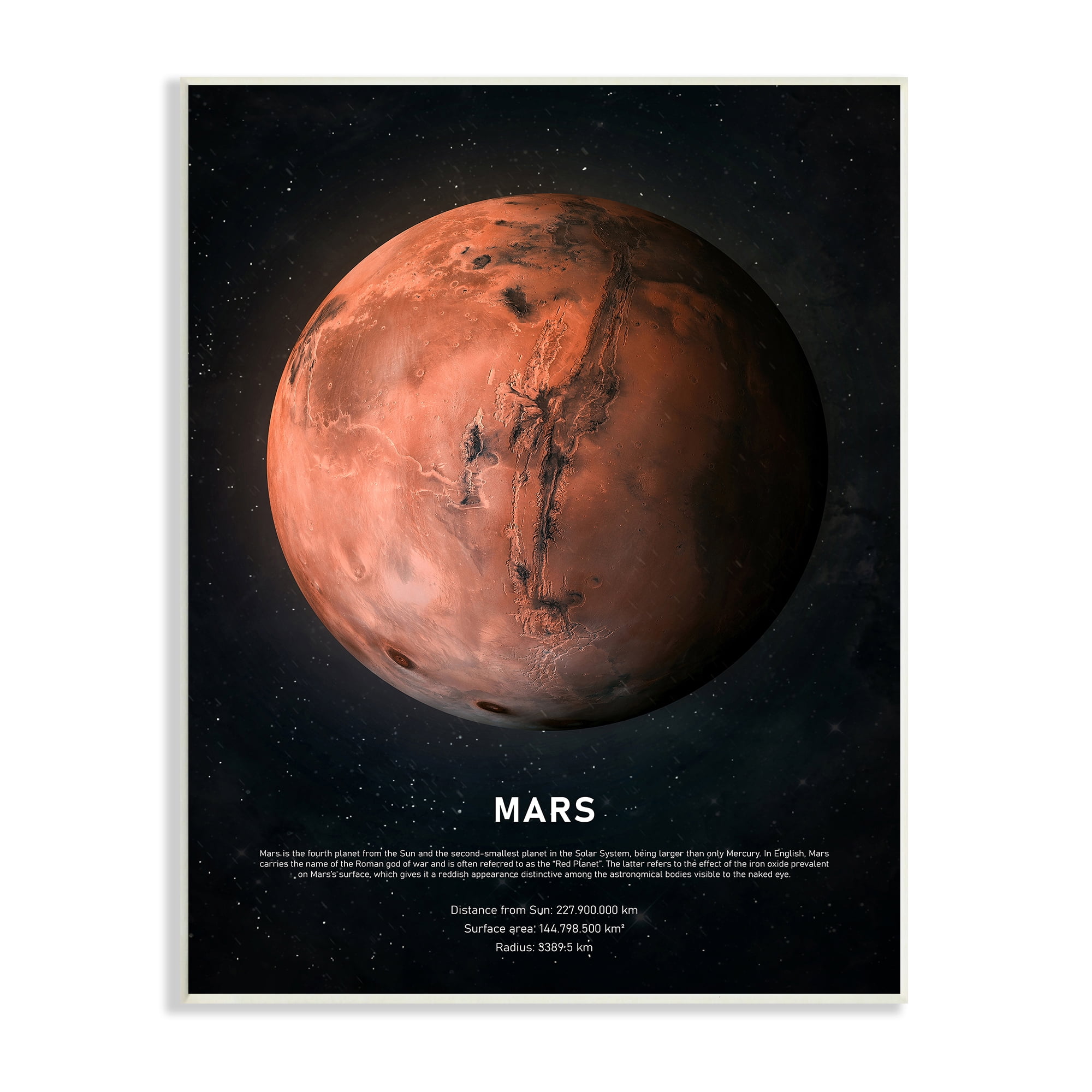 Stupell Industries Mars Red Planet Infographic Astrological Facts Outer Space, 13 x 19, Designed by Design Fabrikken