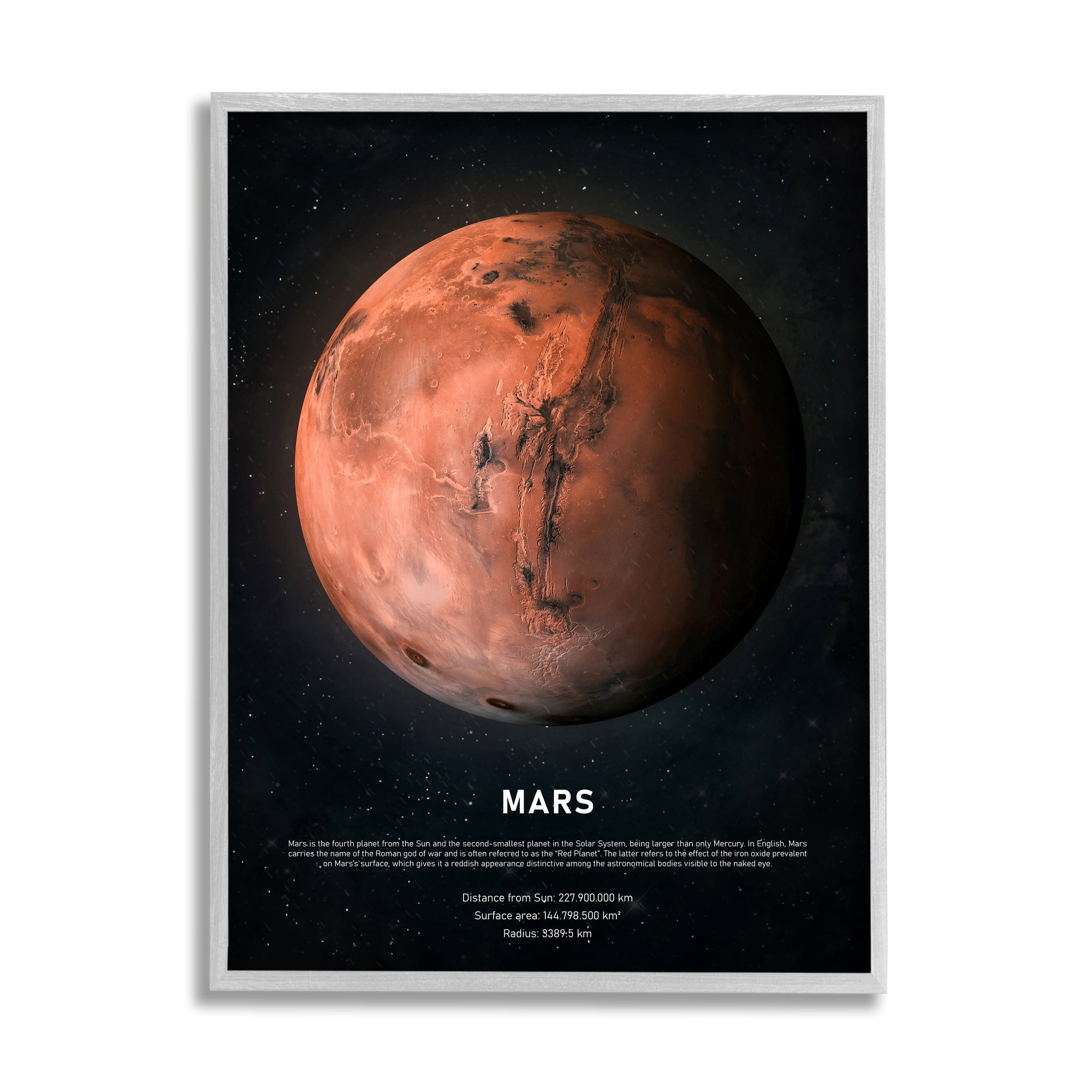 Stupell Industries Mars Red Planet Infographic Astrological Facts Outer Space, 16 x 20, Designed by Design Fabrikken