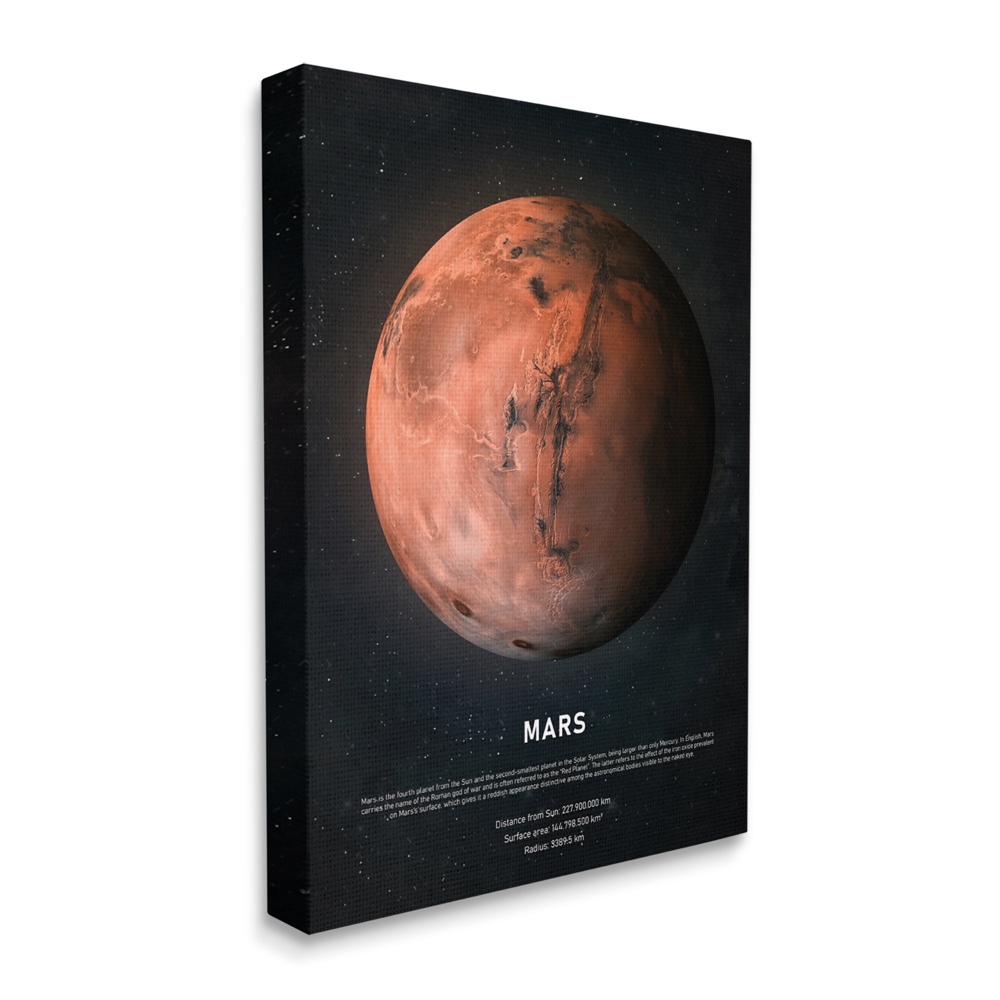 Stupell Industries Mars Red Planet Infographic Astrological Facts Outer Space, 36 x 48, Designed by Design Fabrikken