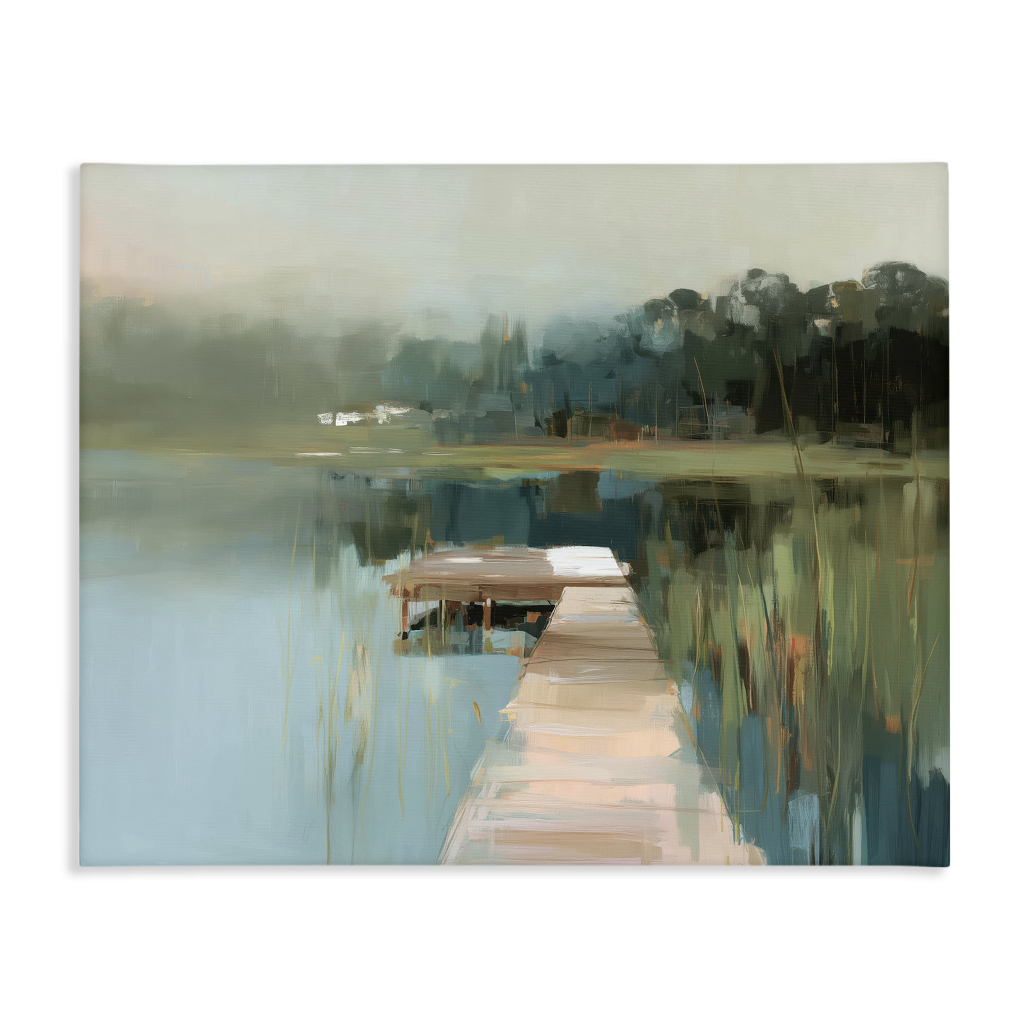 Stupell Industries Marsh Pier Abstraction Canvas Wall Art, design by Kim Curinga
