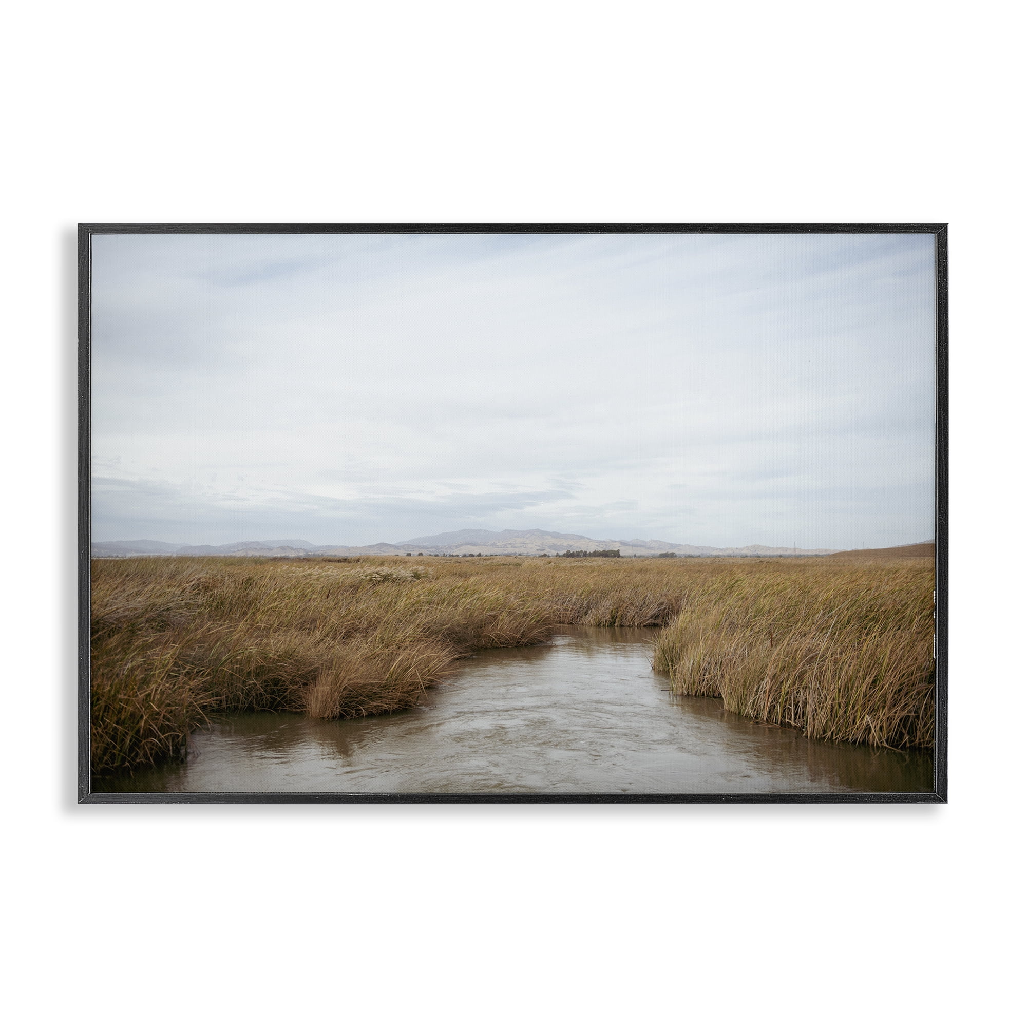 Stupell Industries Marshland Stream View Landscape & Nature Photography Black Framed Art Print Wall Art, 24 x 16