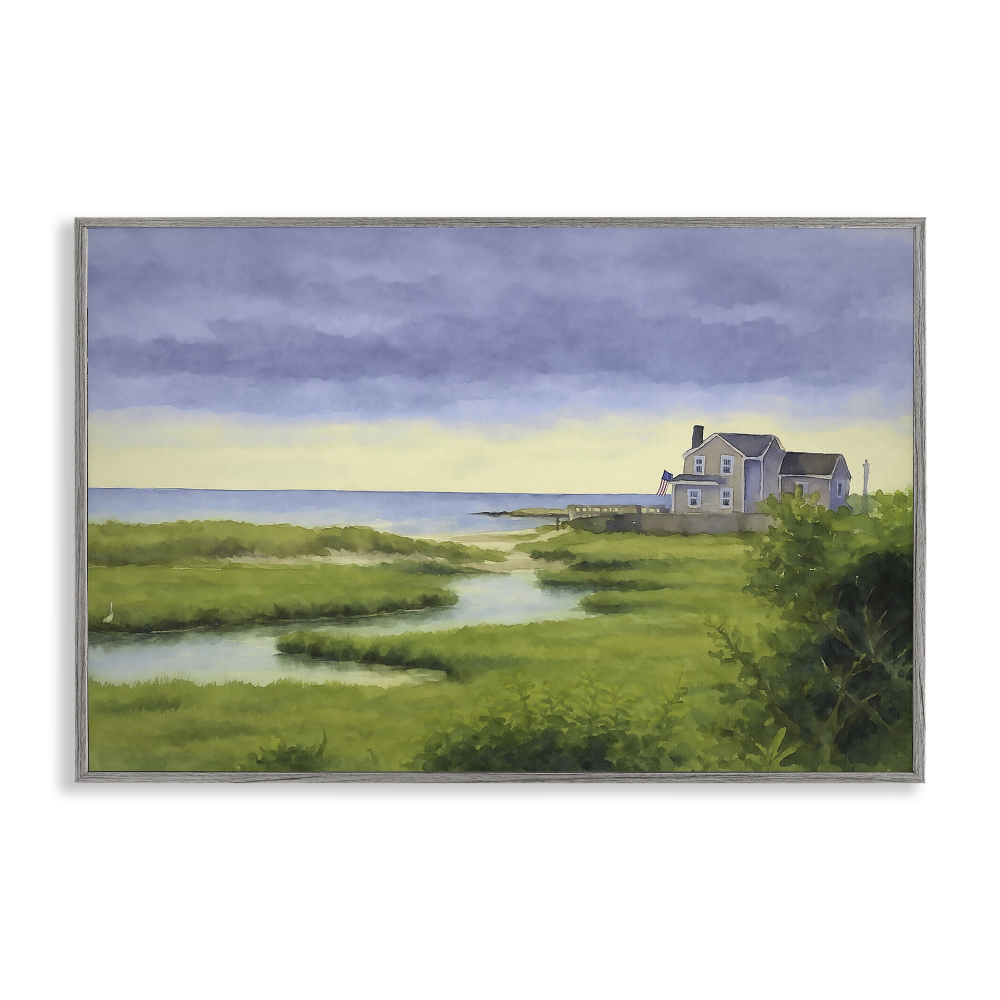 Stupell Industries Marshside Serenity on Cape Gray Framed Giclee Art, design by Grotto Studios