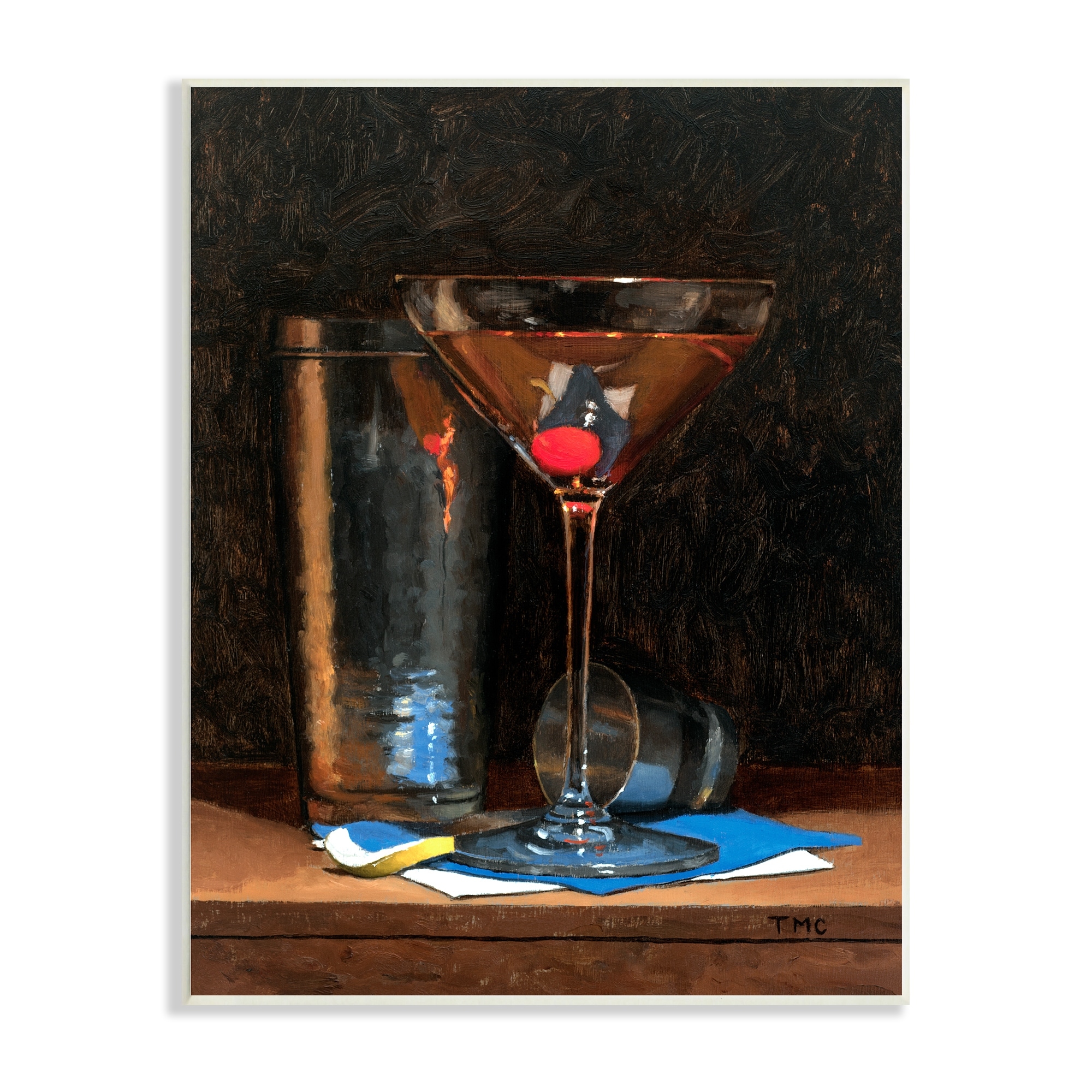 Stupell Industries Martini Glass Drink Mixer Detailed Still Life, 10 x 15, Design by Todd M. Casey