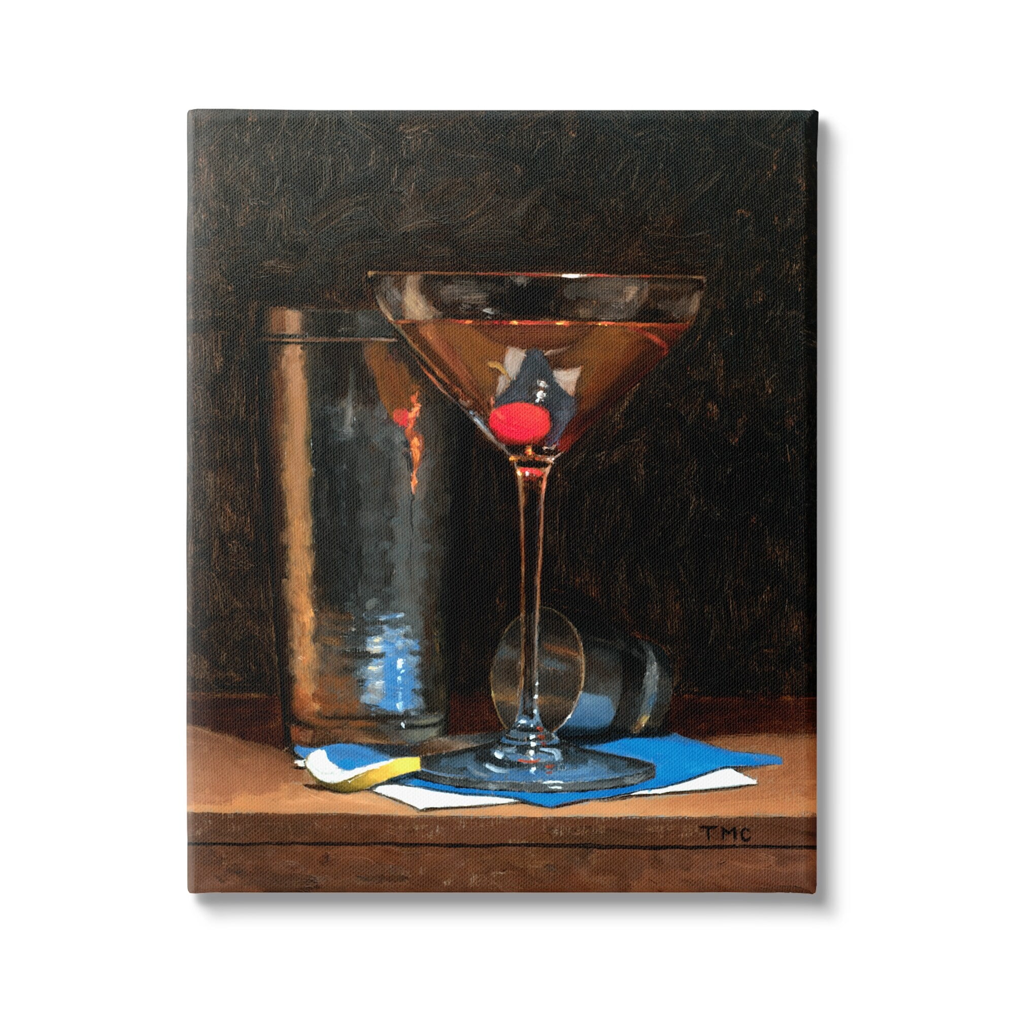Stupell Industries Martini Glass Drink Mixer Detailed Still Life Paintings Gallery-Wrapped Canvas Print Wall Art, 16x20, by Todd M. Casey