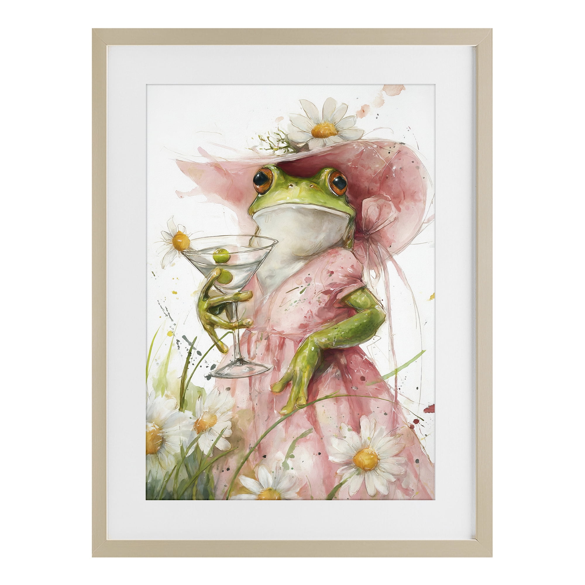 Stupell Industries Martini Hoppy Hour Birch Framed Print Under Glass, design by Tina LeCour