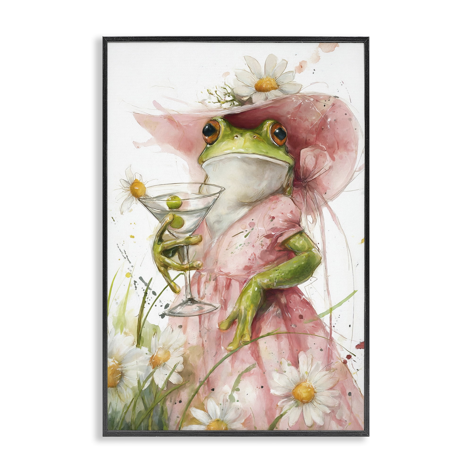 Stupell Industries Martini Hoppy Hour Black Framed Giclee Art, design by Tina LeCour