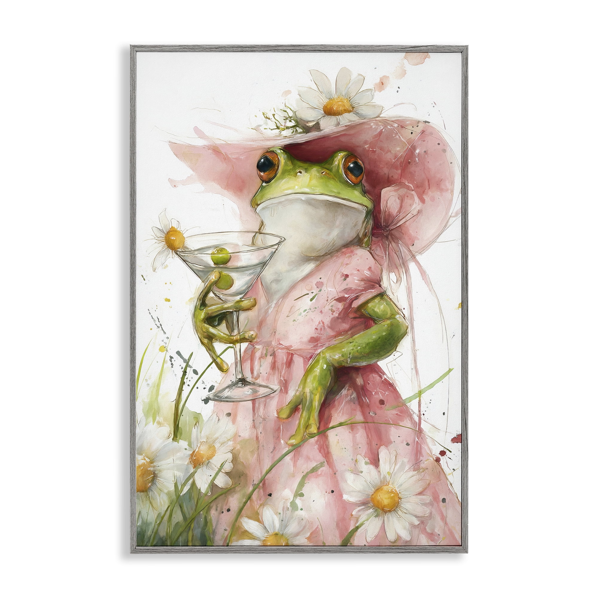 Stupell Industries Martini Hoppy Hour Gray Framed Giclee Art, design by Tina LeCour