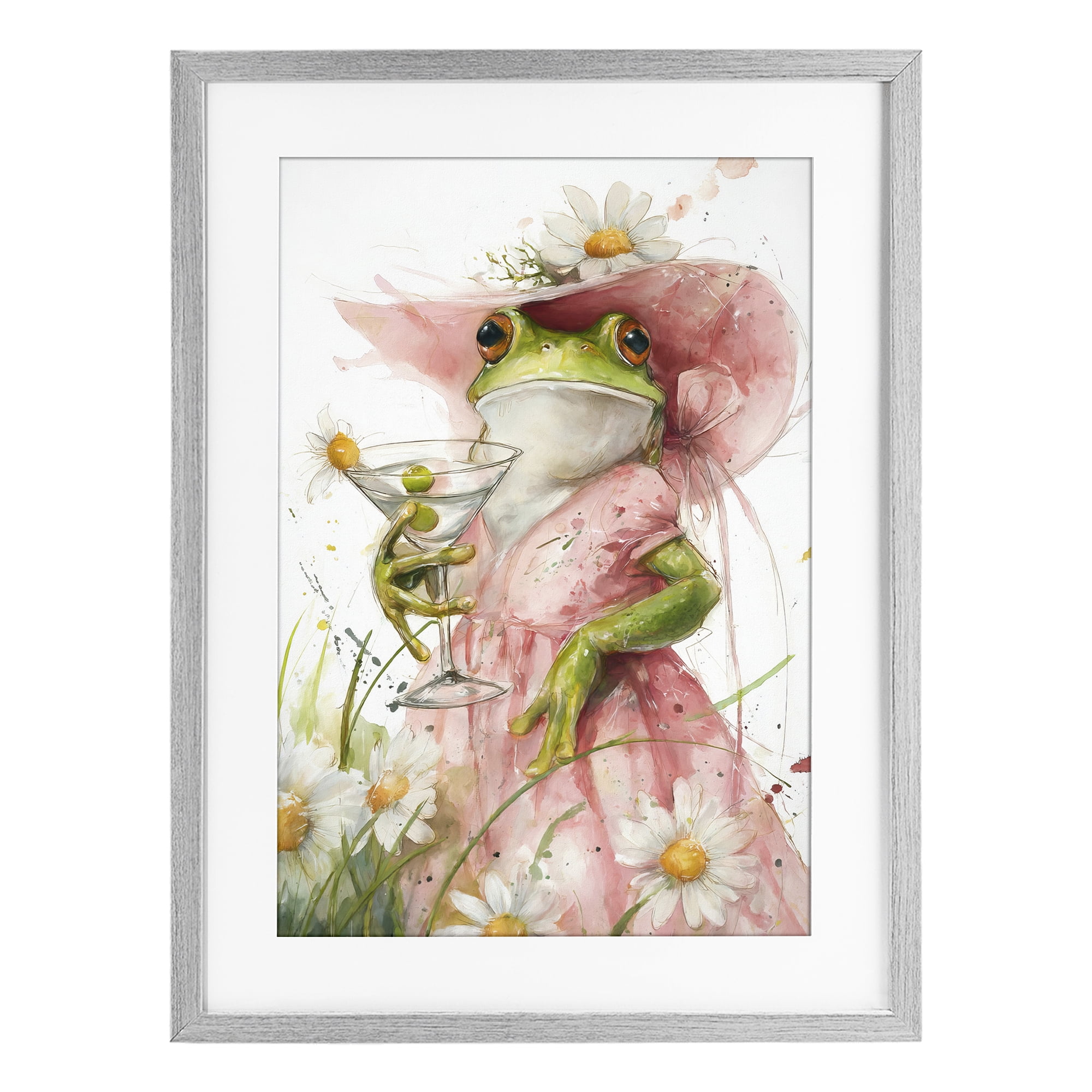 Stupell Industries Martini Hoppy Hour Gray Framed Print Under Glass, design by Tina LeCour