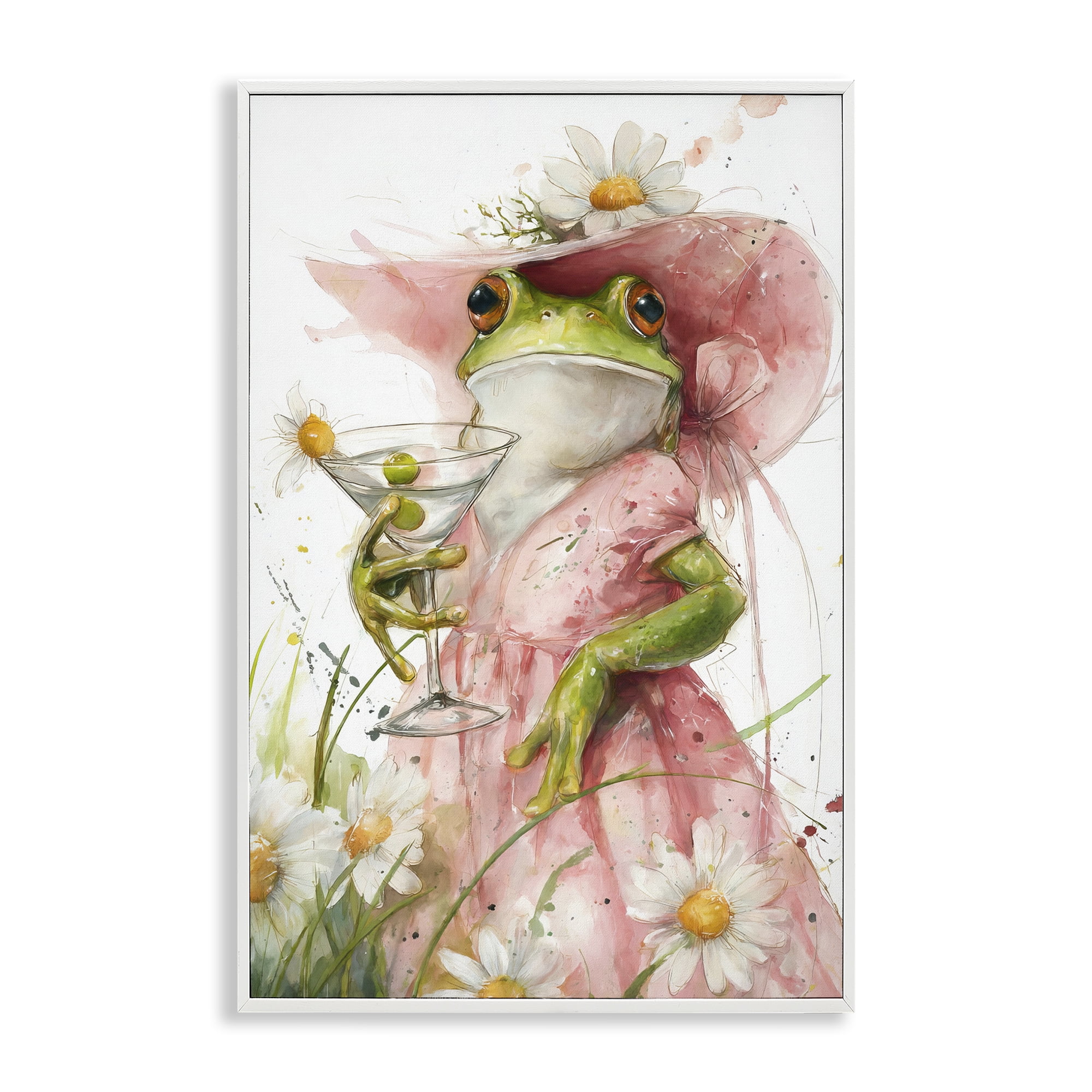 Stupell Industries Martini Hoppy Hour White Framed Giclee Art, design by Tina LeCour