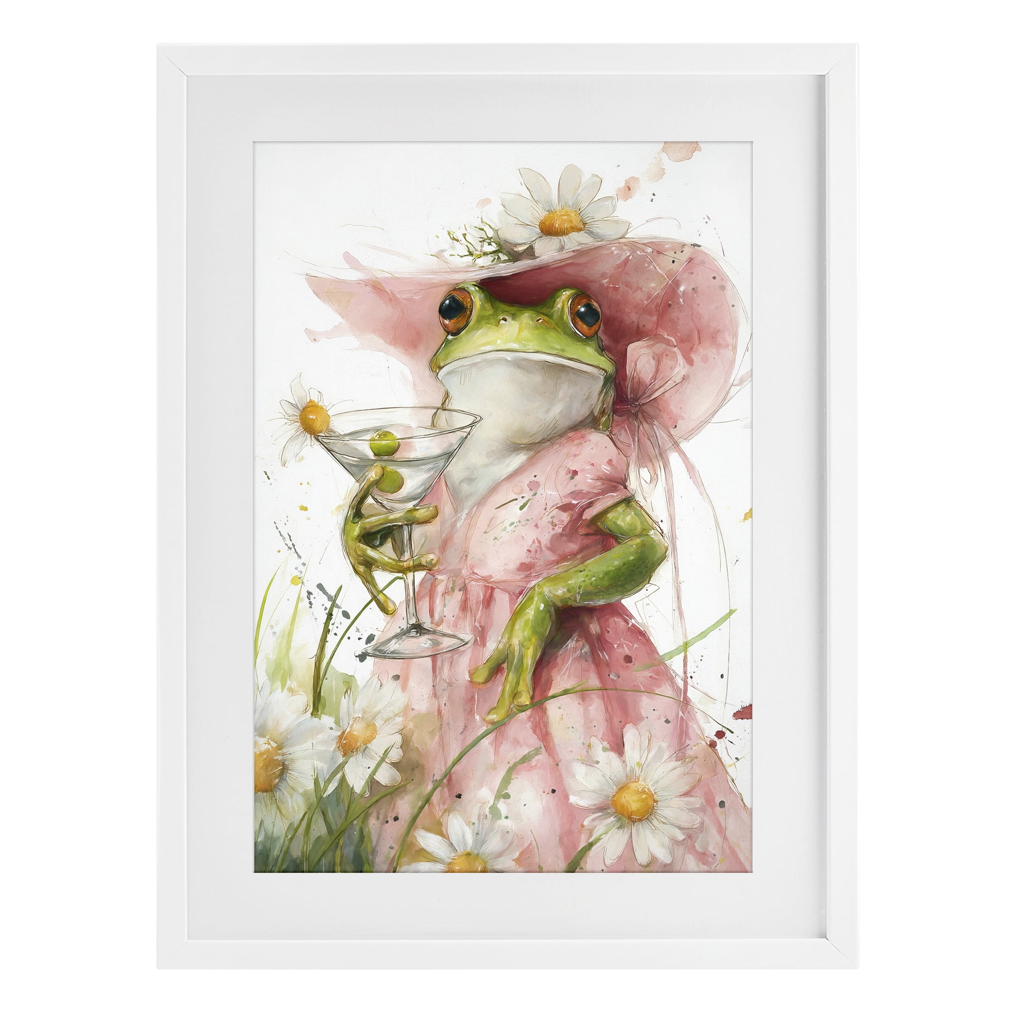Stupell Industries Martini Hoppy Hour White Framed Print Under Glass, design by Tina LeCour