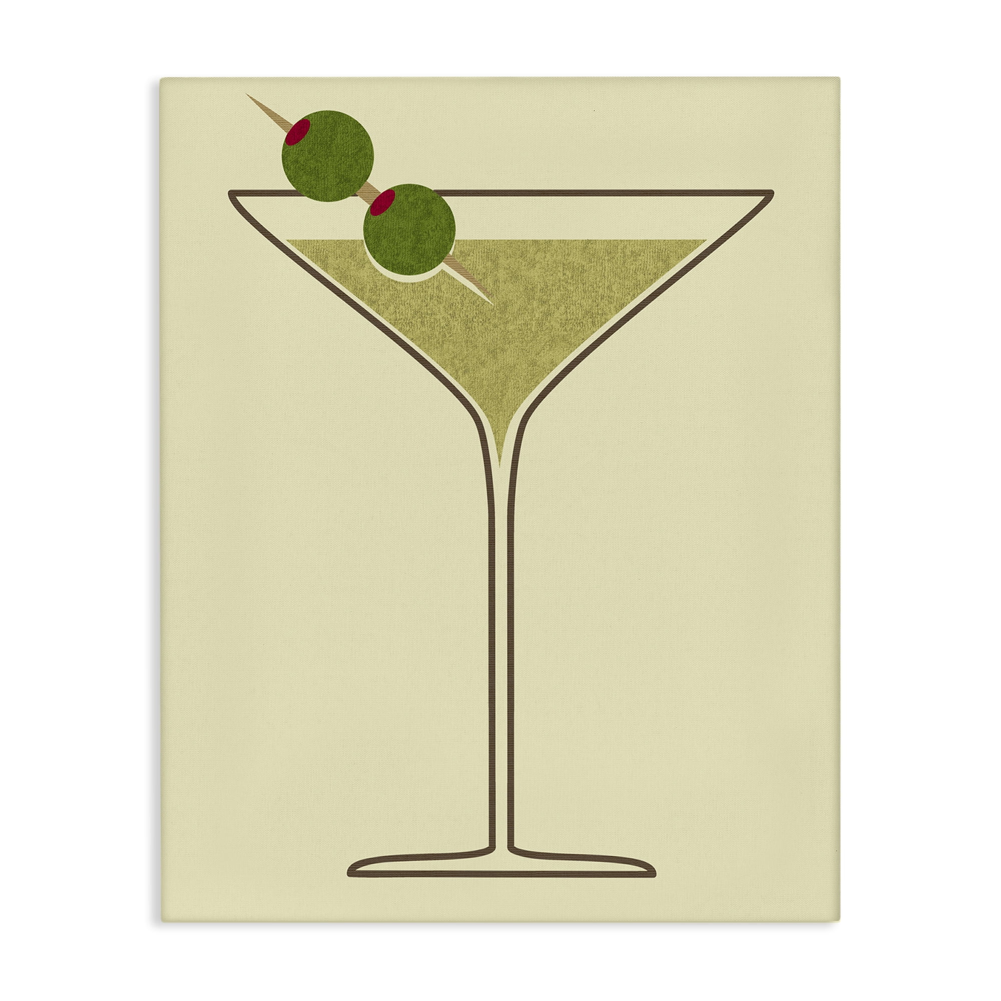 Stupell Industries Martini with Olives Food & Beverage Painting Gallery Wrapped Canvas Art Print Wall Art, 16 x 20