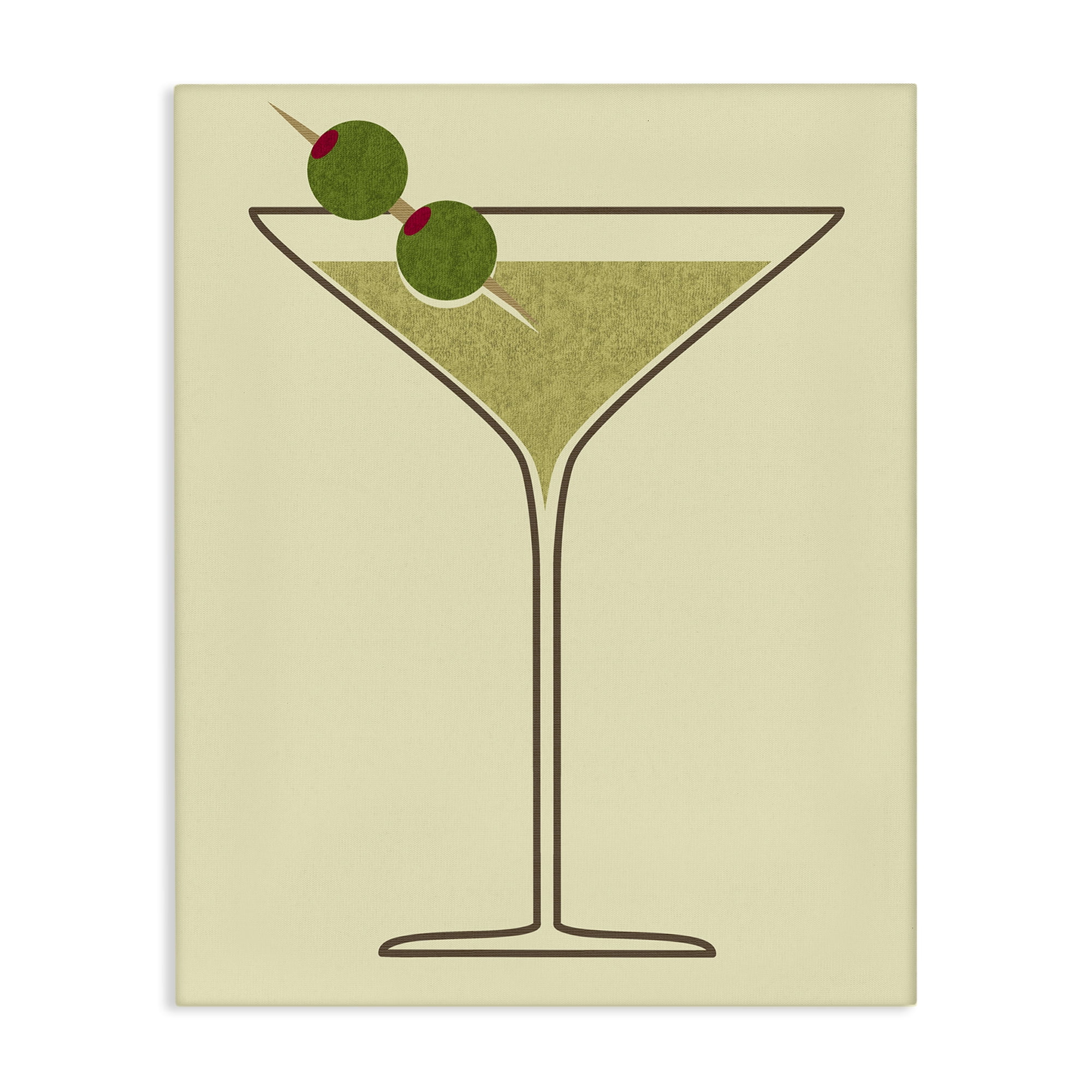Stupell Industries Martini with Olives Food & Beverage Painting Gallery Wrapped Canvas Art Print Wall Art, 36 x 48