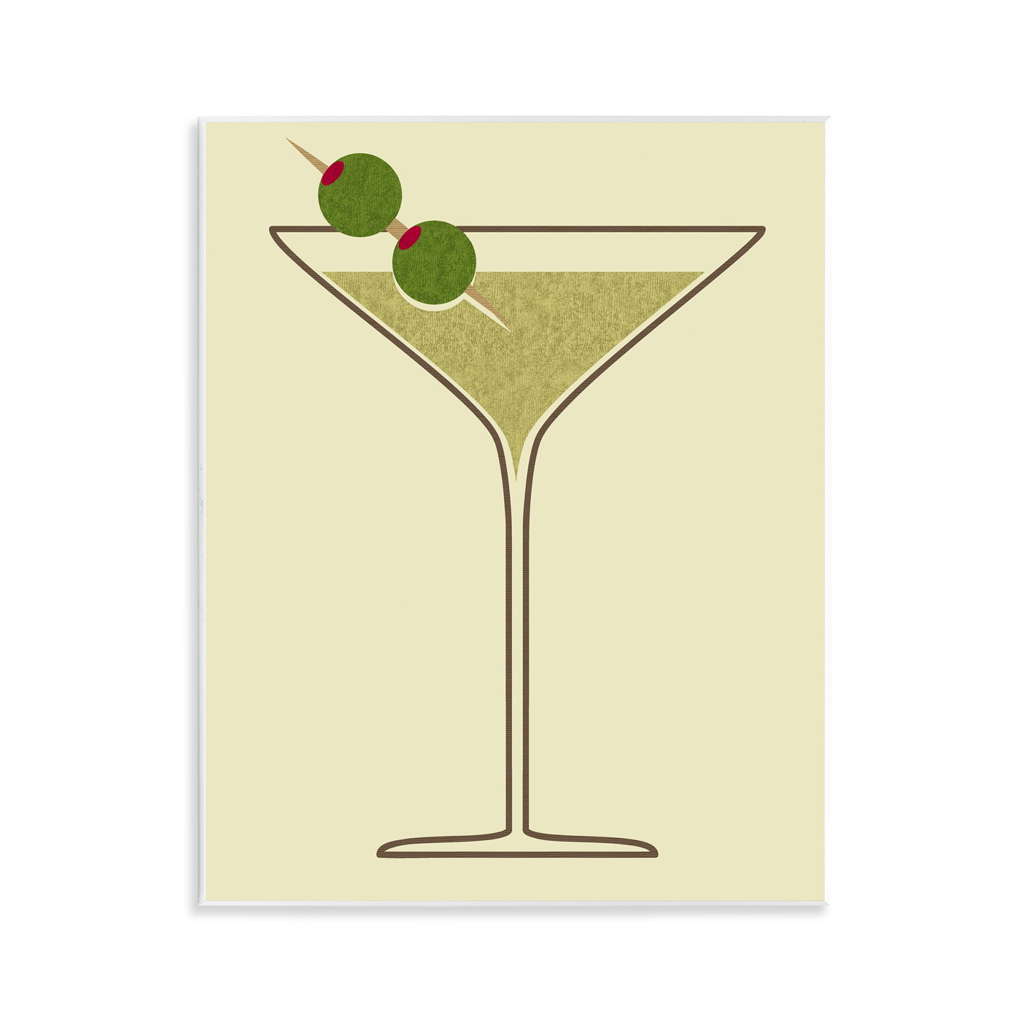 Stupell Industries Martini with Olives Food & Beverage Painting Unframed Art Print Wall Art, 11 x 14