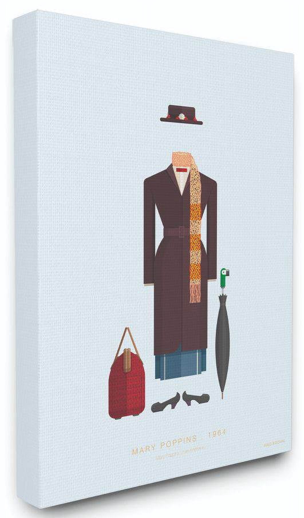 Stupell Industries Mary Poppins Famous People Characters Fashion Design Canvas Wall Art by Fred Birchal