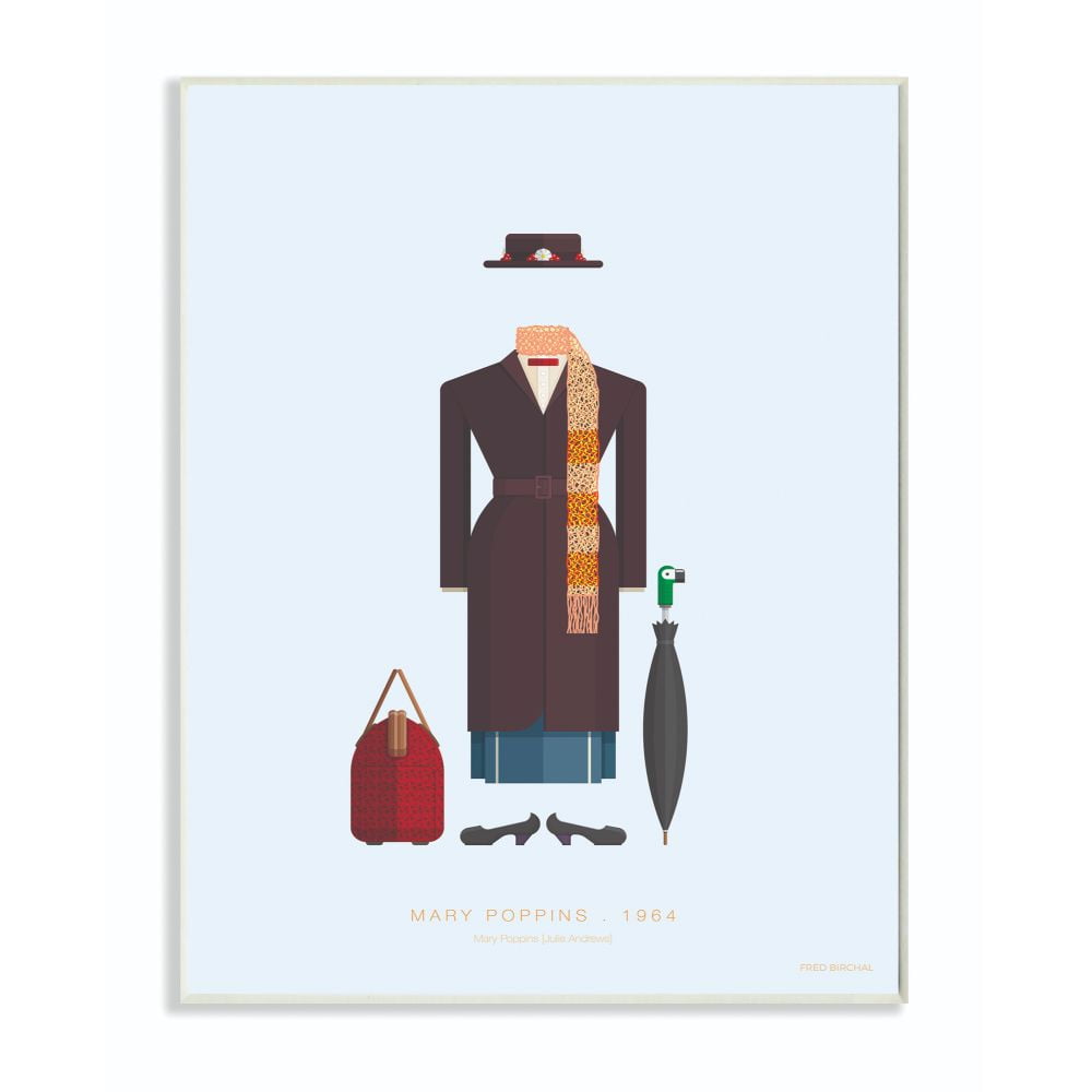 Stupell Industries Mary Poppins Famous People Characters Fashion Design Wall Plaque by Fred Birchal