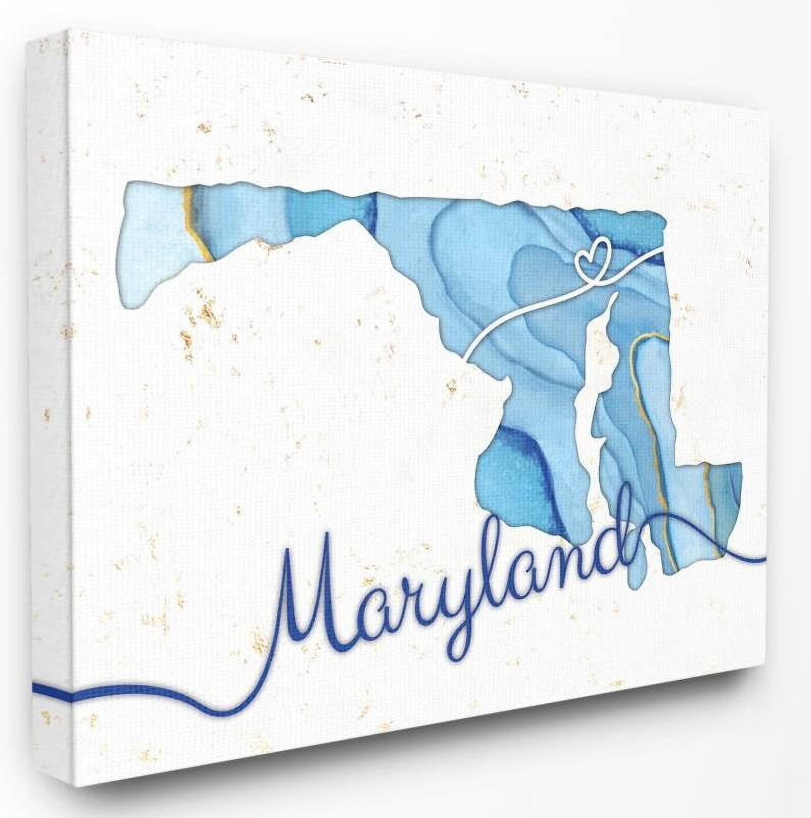 Stupell Industries Maryland Agate Blue US State Design Canvas Wall Art by Ziwei Li