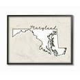 thumbnail image 1 of Stupell Industries Maryland Home State Map Neutral Print Design Framed Giclee Texturized Art by Daphne Polselli, 1 of 8
