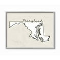 thumbnail image 1 of Stupell Industries Maryland Home State Map Neutral Print Design Gray Farmhouse Rustic Framed Giclee Texturized Art by Daphne Polselli, 1 of 8