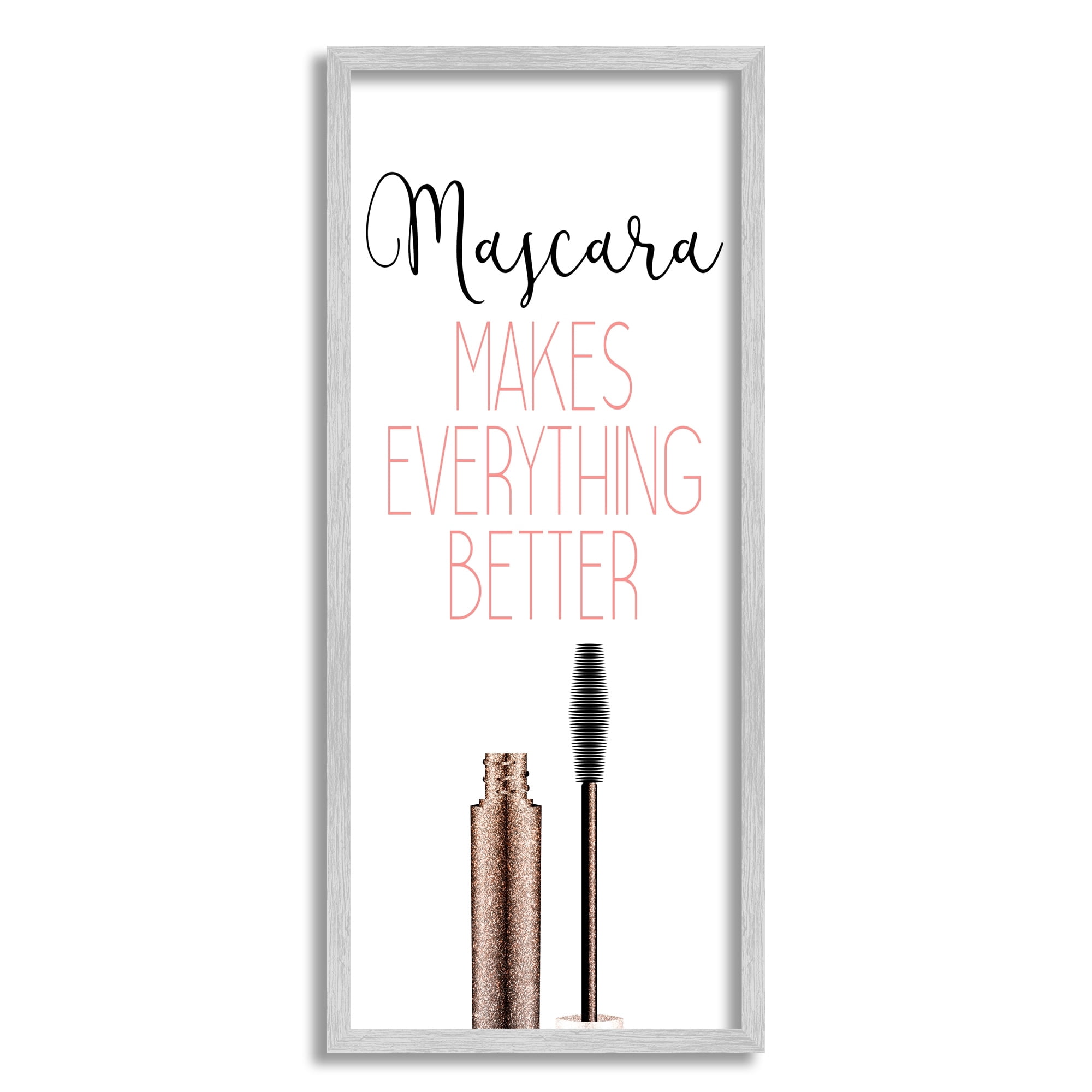 Stupell Industries Mascara Fashion Designer Modern Pink Word, 10 x 24,Design by Kimberly Allen