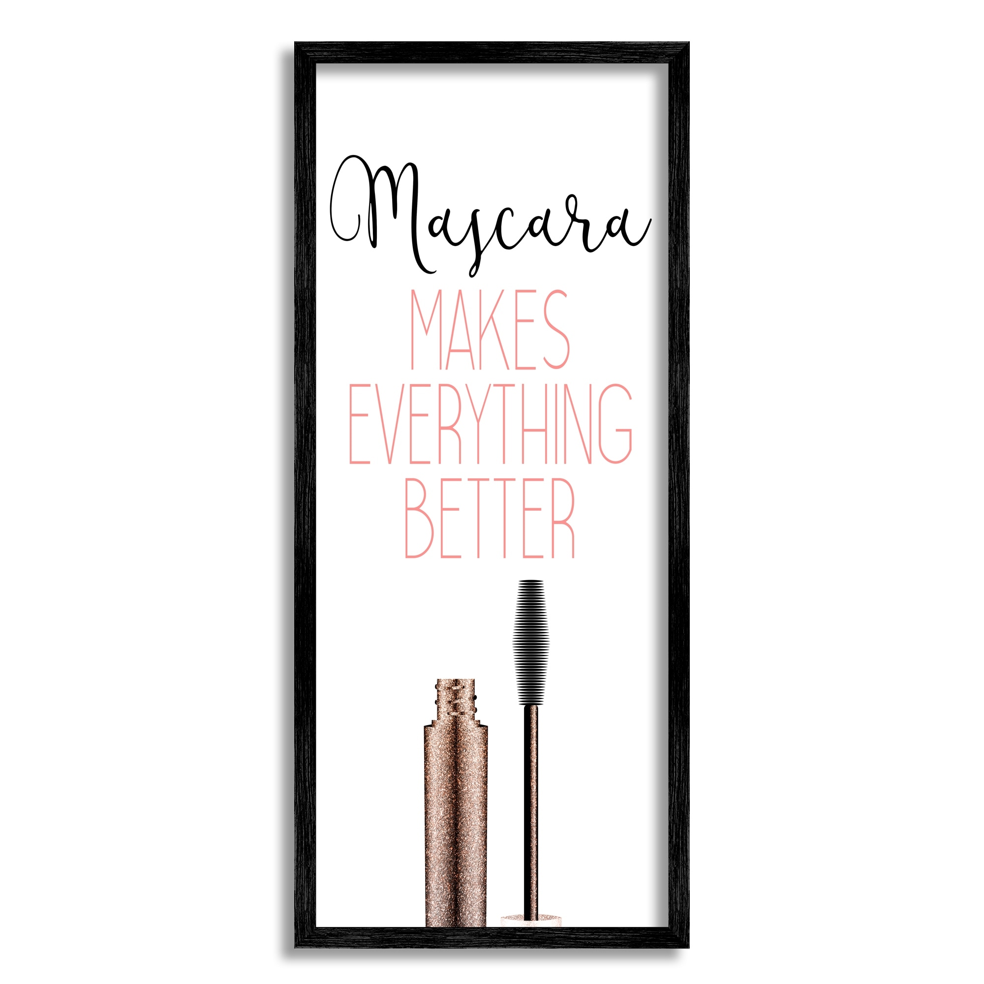 Stupell Industries Mascara Fashion Designer Modern Pink Word, 13 x 30,Design by Kimberly Allen