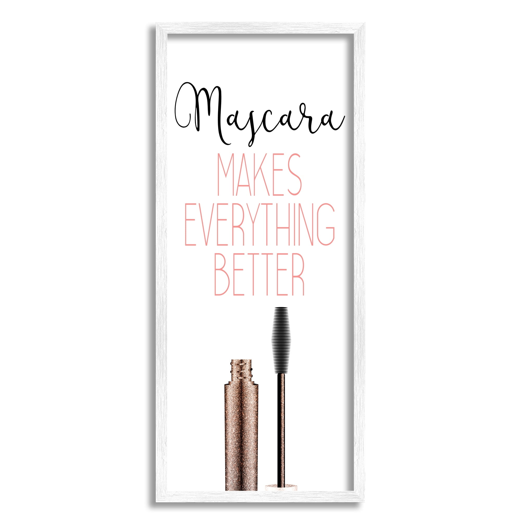 Stupell Industries Mascara Fashion Designer Modern Pink Word, 13 x 30,Design by Kimberly Allen