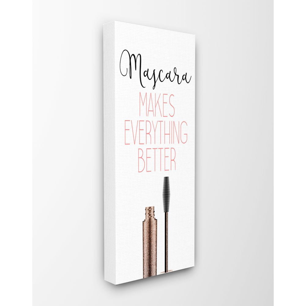 Stupell Industries Mascara Fashion Designer Modern Pink Word Canvas Wall Art by Kimberly Allen
