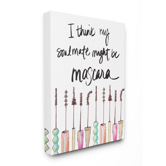 Stupell Industries Mascara Makeup Fashion Modern Watercolor Word Design Canvas Wall Art by Gina Ritter