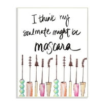 Stupell Industries Mascara Makeup Fashion Modern Watercolor Word Design Wall Plaque Art by Gina Ritter
