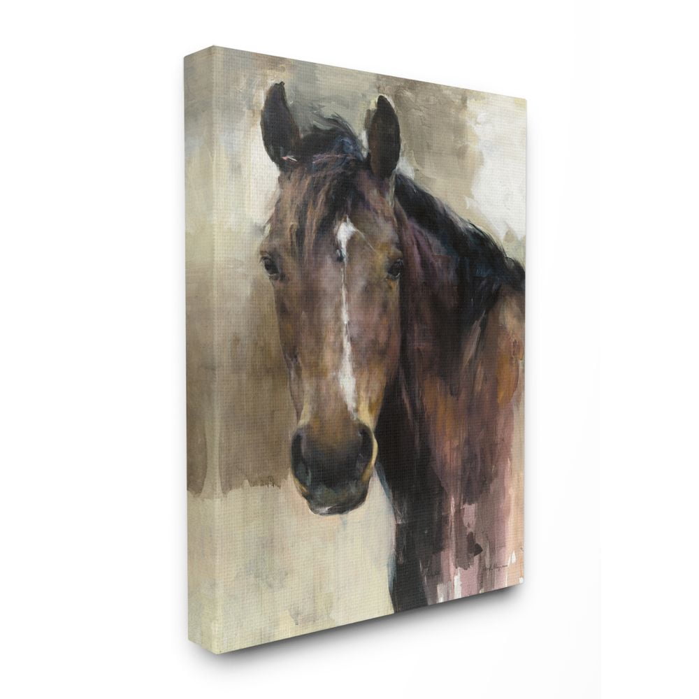 Stupell Industries Masculine Horse Portrait Western Brown Tan Stallion Painting Canvas Wall Art Design by Marilyn Hageman, 30" x 40"