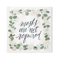 Stupell Industries Masks Not Required Floral Leaves Botanical Border Graphic Art Gallery Wrapped Canvas Print Wall Art, Design by Caverly Smith
