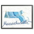 thumbnail image 1 of Stupell Industries Massachusetts Agate Blue US State Design Framed Wall Art by Ziwei Li, 1 of 5