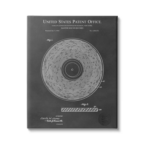 Stupell Industries Master Sound Record Music Diagram Detailed Design Canvas Wall Art, 16 x 20, Design by Karl Hronek