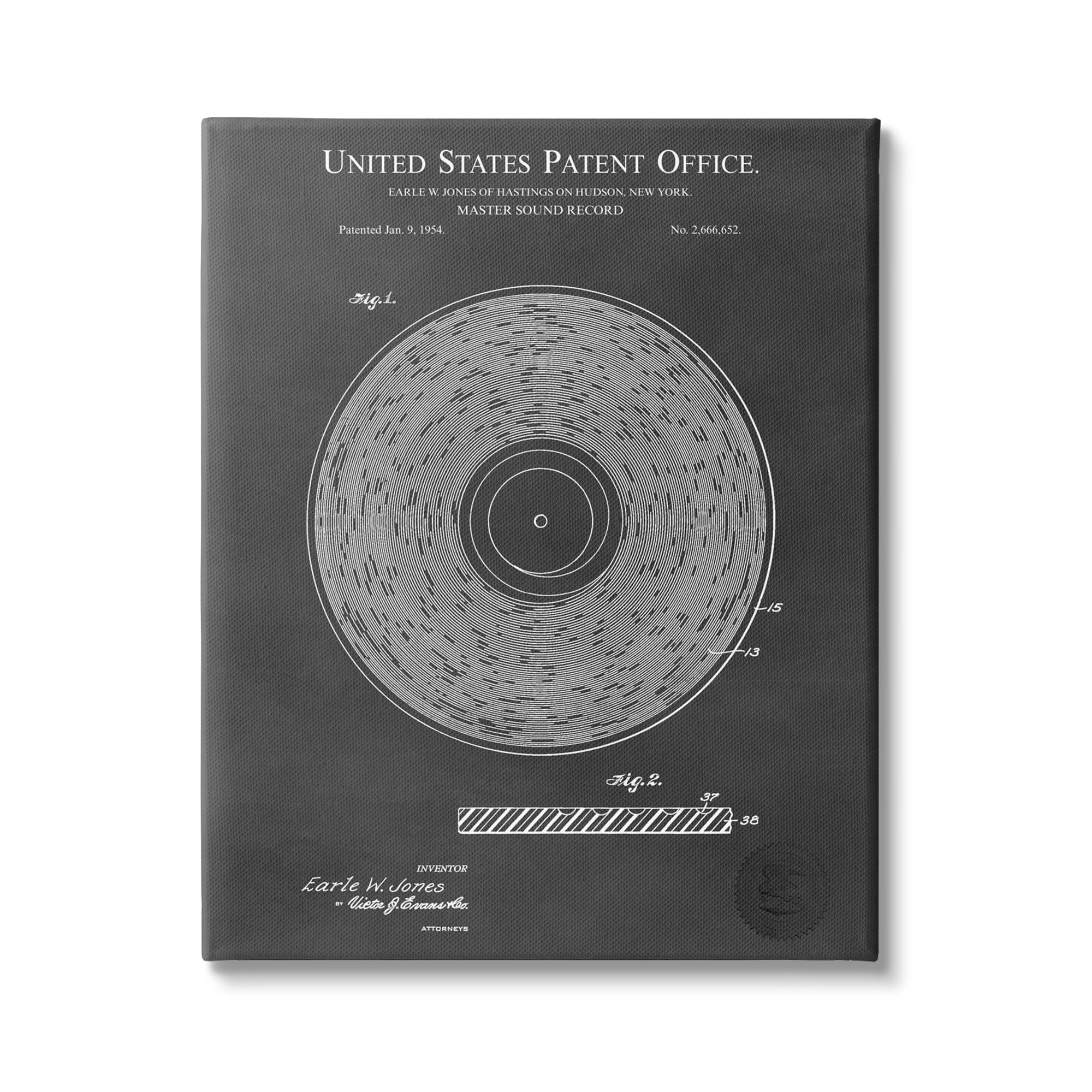 Stupell Industries Master Sound Record Music Diagram Detailed Design Canvas Wall Art, 36 x 48, Design by Karl Hronek