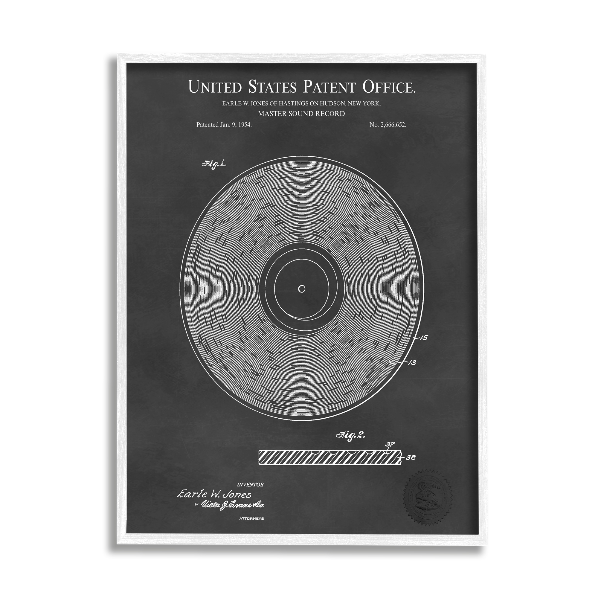 Stupell Industries Master Sound Record Music Diagram Detailed Design Framed Wall Art, 11 x 14, Design by Karl Hronek
