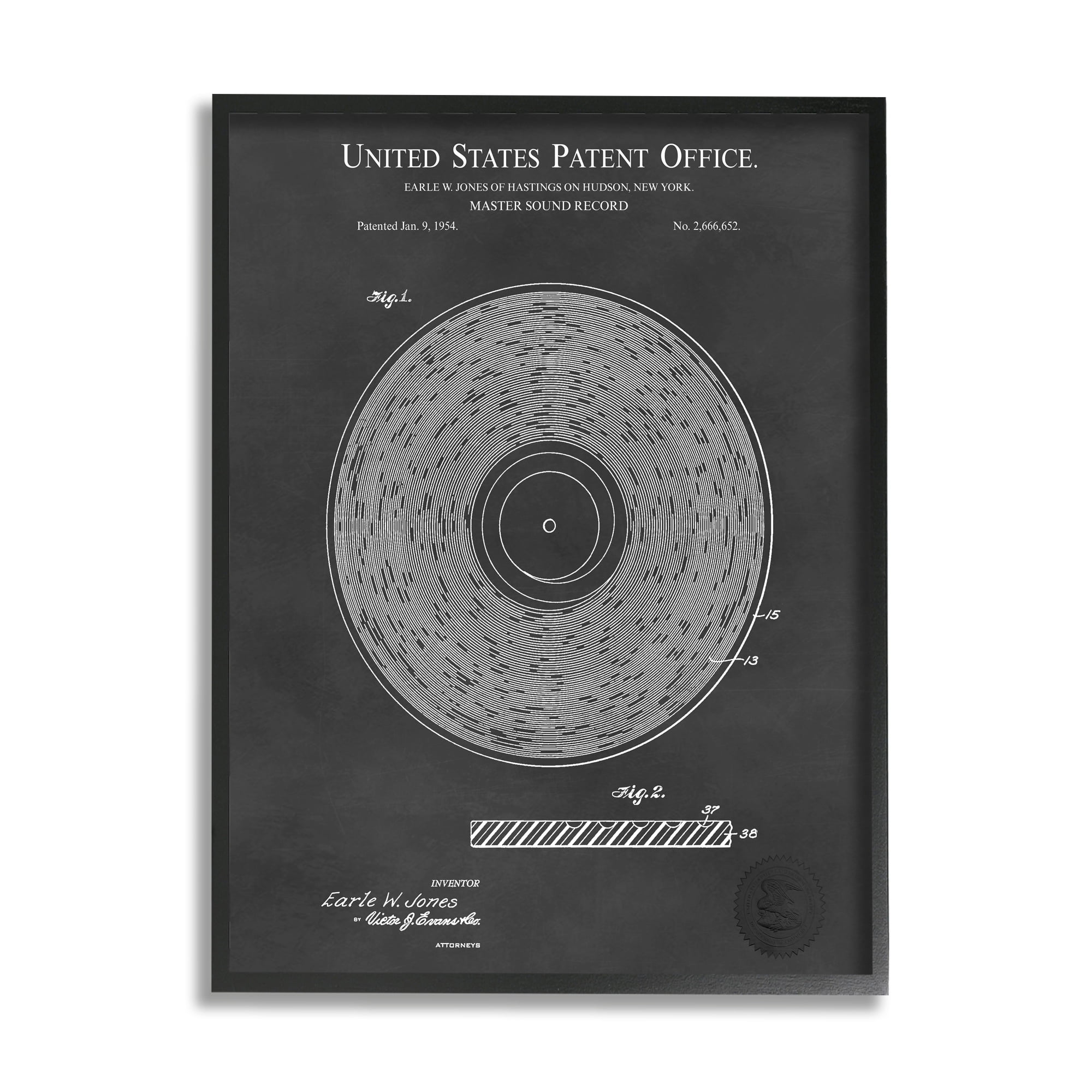 Stupell Industries Master Sound Record Music Diagram Detailed Design Framed Wall Art, 11 x 14, Design by Karl Hronek