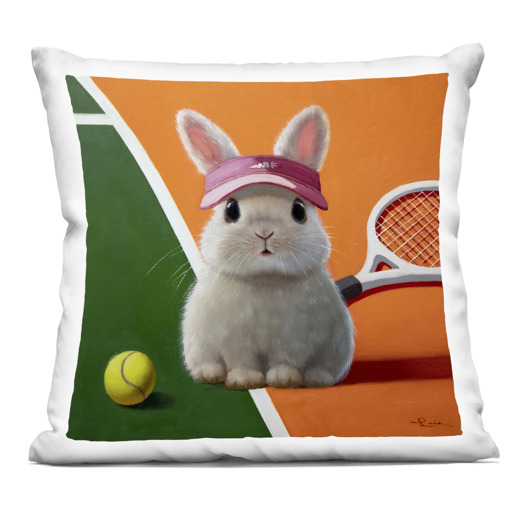 Stupell Industries Match Ready Tennis Bunny Decorative Printed Throw Pillow, design by Lucia Heffernan, 18 x 7 x 18