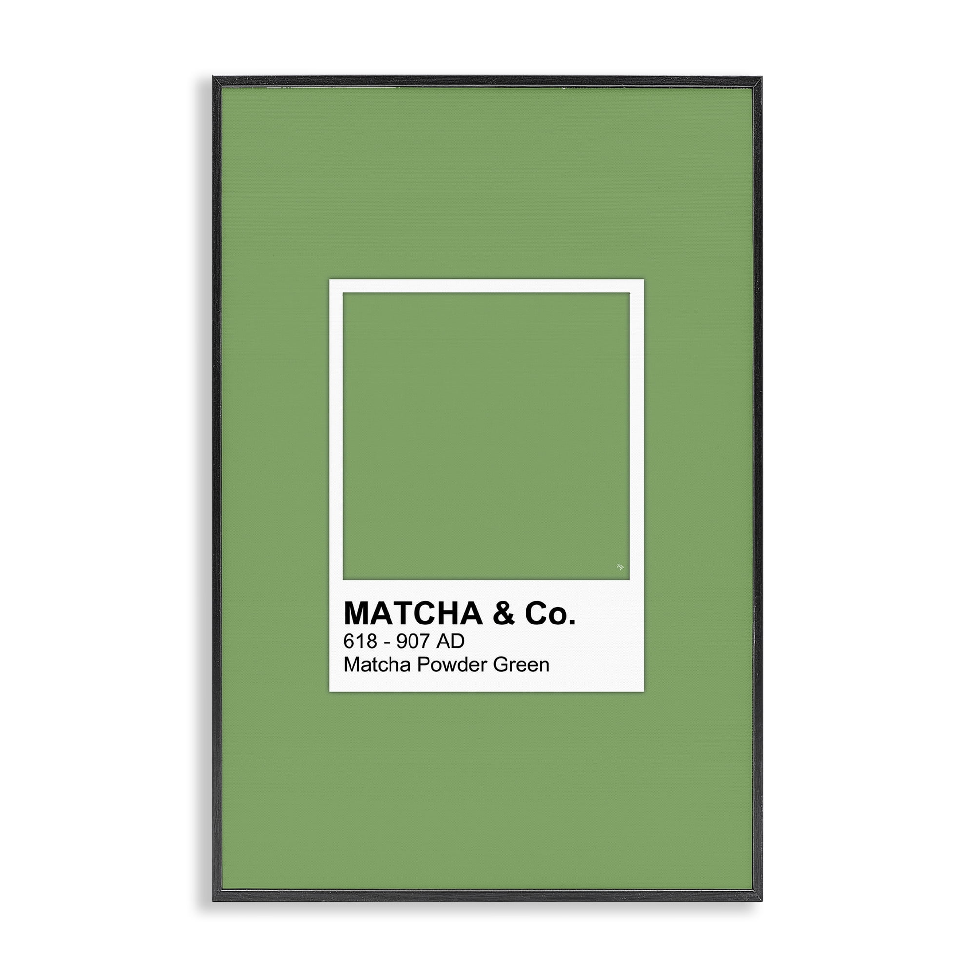 Stupell Industries Matcha Powder Green Shade Black Framed Giclee Art, design by Martina Pavlova