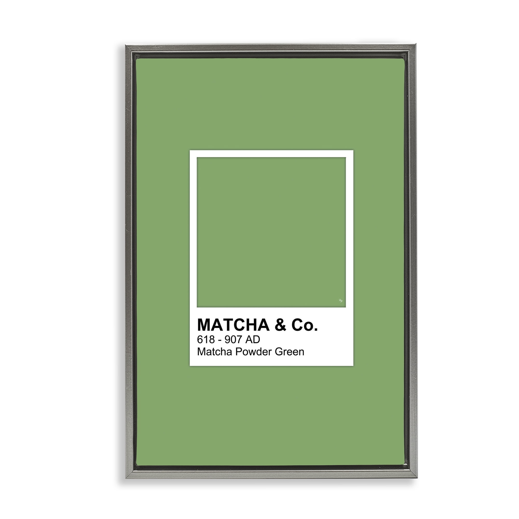 Stupell Industries Matcha Powder Green Shade Gray Framed Floater Canvas Wall Art, design by Martina Pavlova