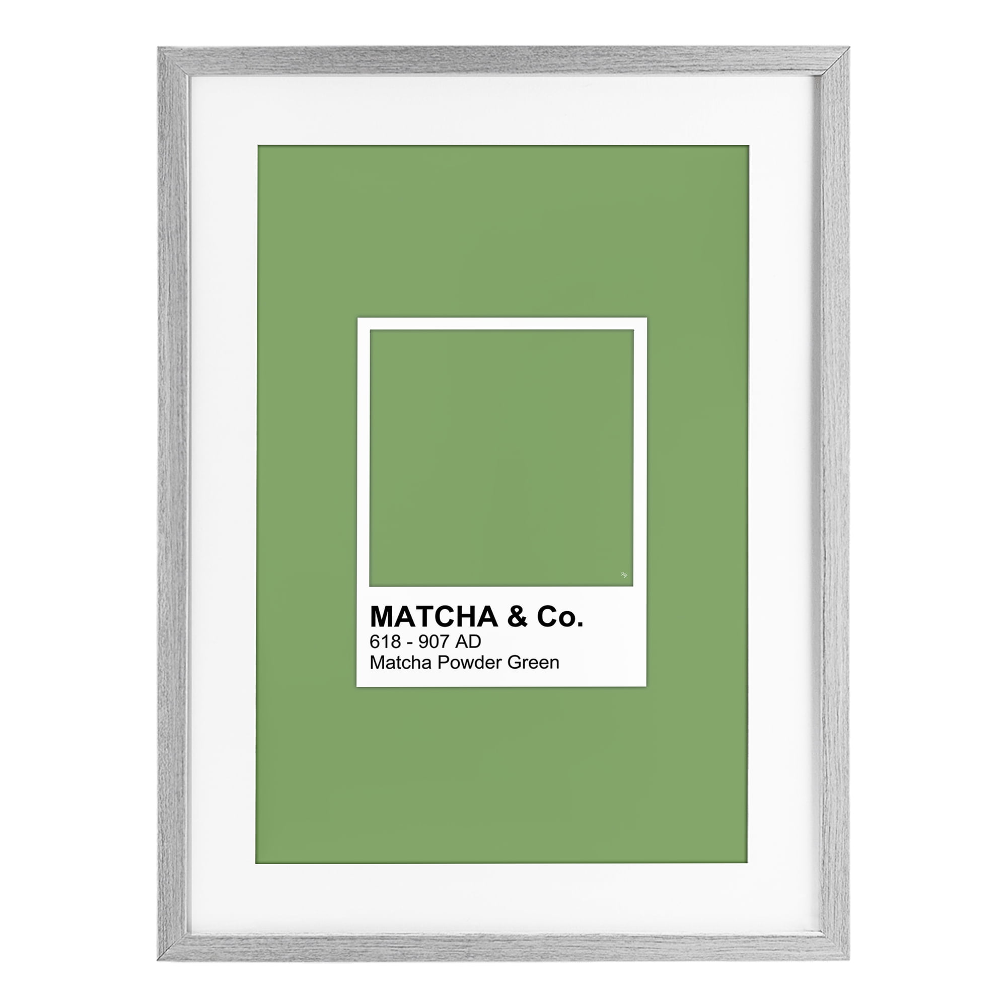 Stupell Industries Matcha Powder Green Shade Gray Framed Print Under Glass, design by Martina Pavlova
