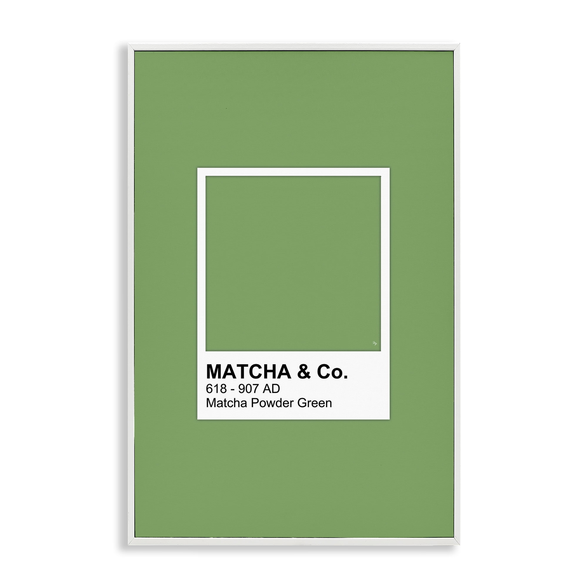 Stupell Industries Matcha Powder Green Shade White Framed Giclee Art, design by Martina Pavlova