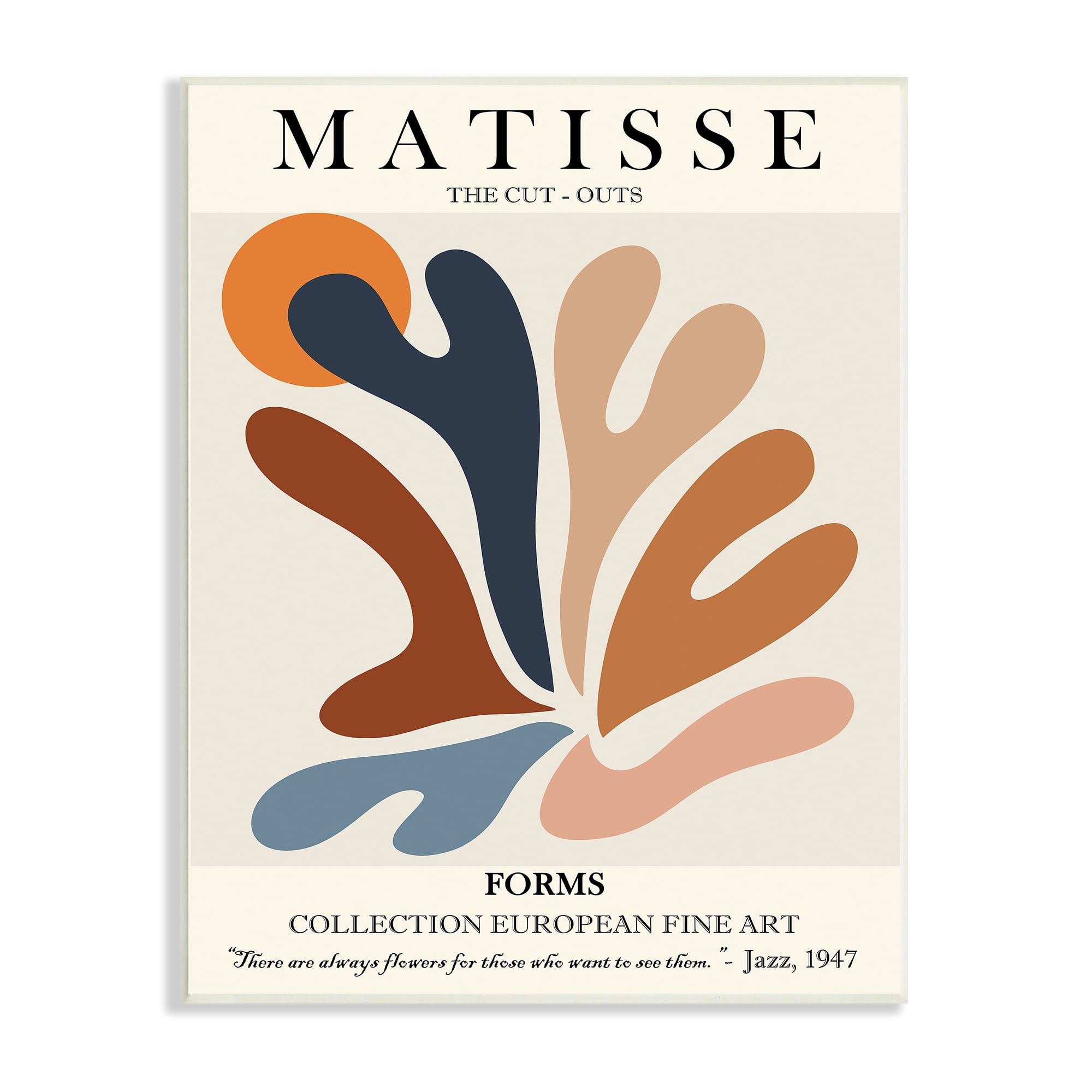 Stupell Industries Matisse Abstract Cut Out Forms Traditional Painting , 10 x 15, Designed by Ros Ruseva