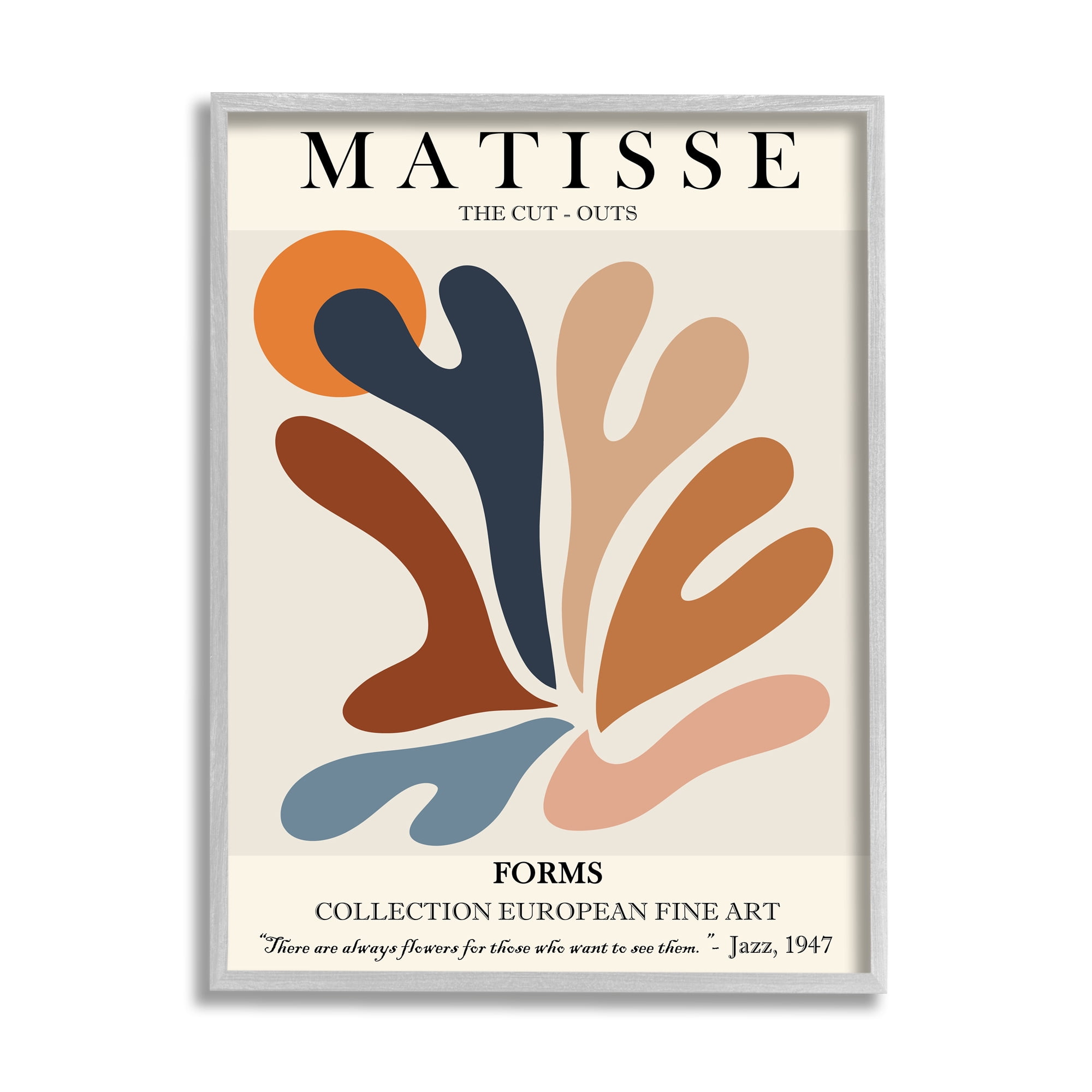 Stupell Industries Matisse Abstract Cut Out Forms Traditional Painting , 11 x 14, Designed by Ros Ruseva