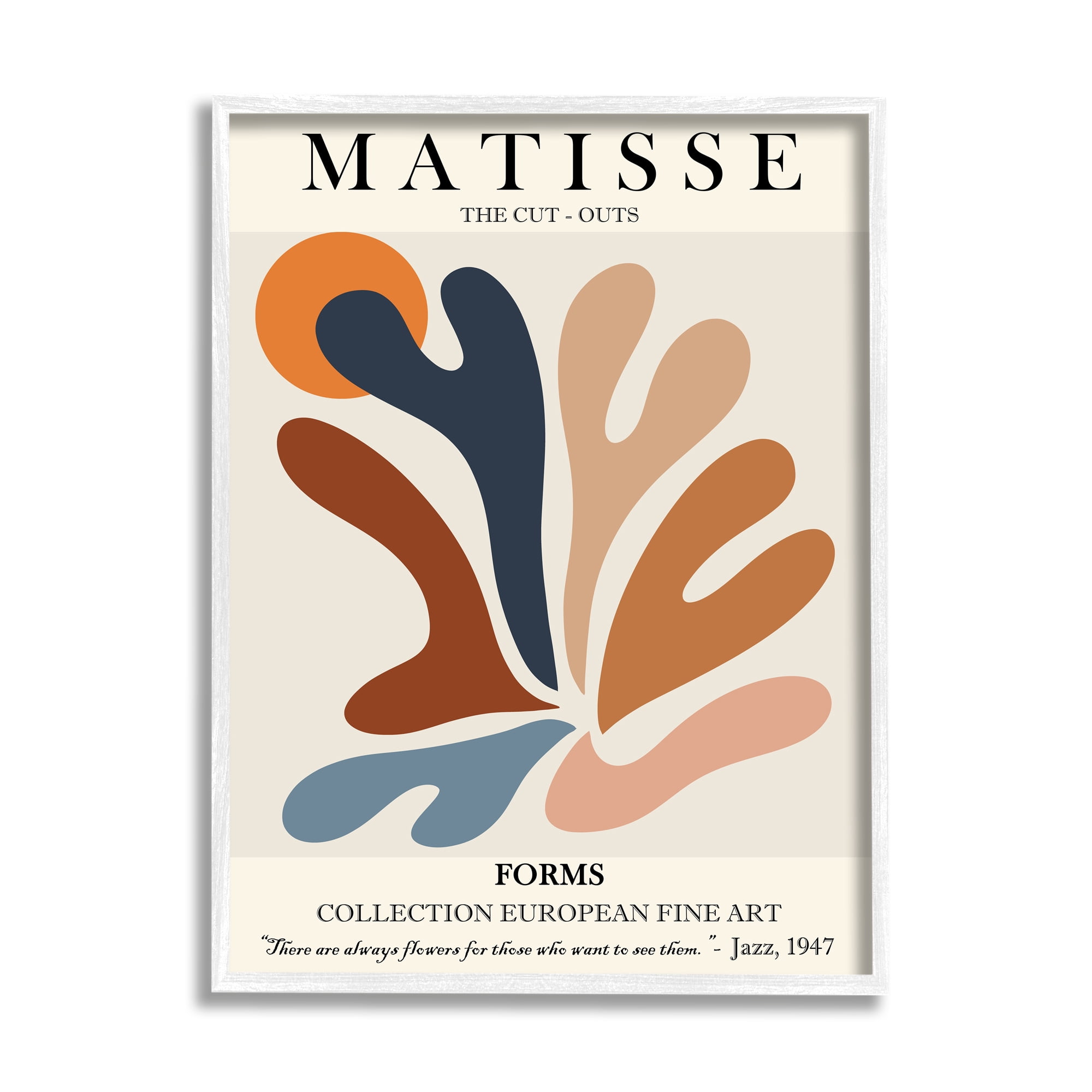 Stupell Industries Matisse Abstract Cut Out Forms Traditional Painting , 11 x 14, Designed by Ros Ruseva