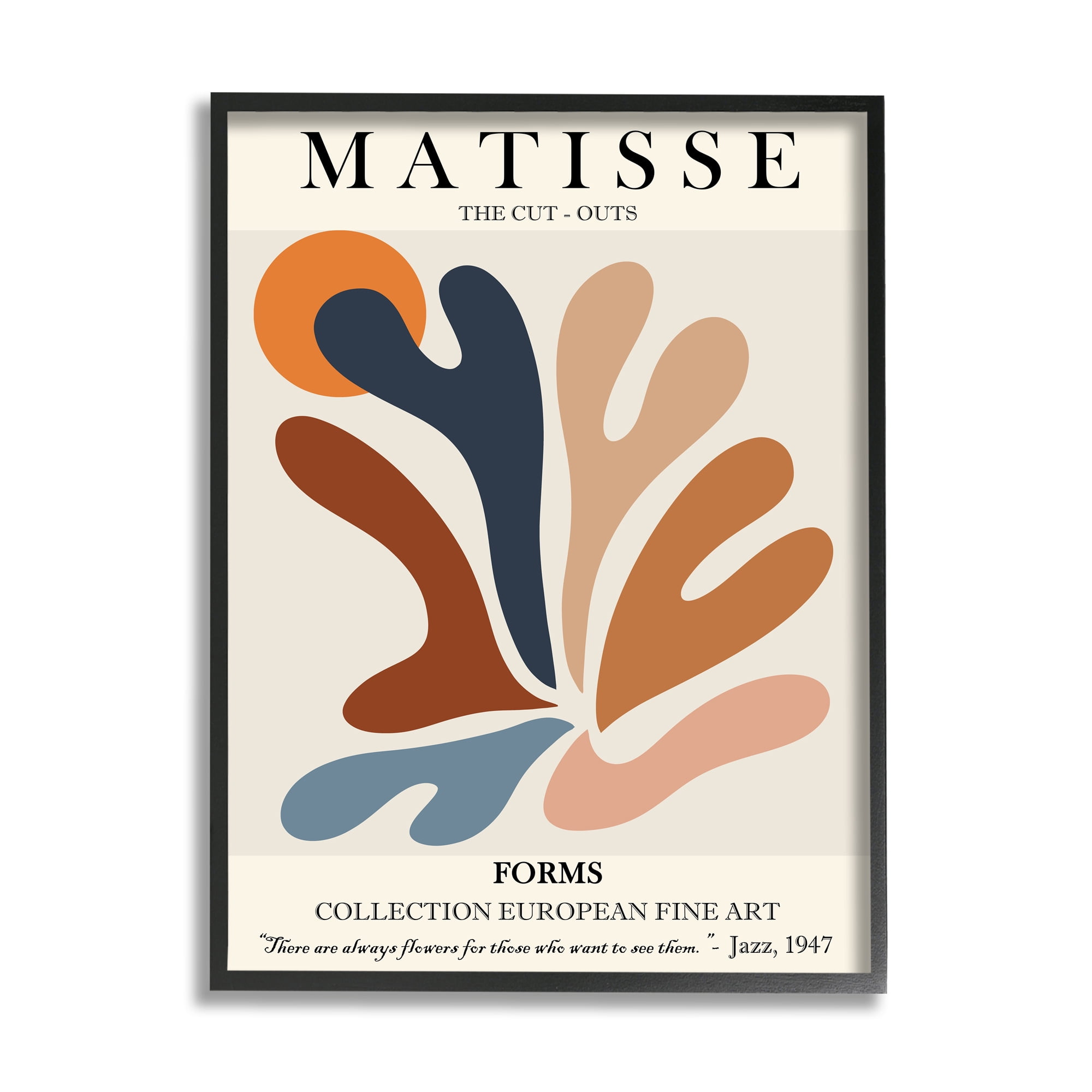 Stupell Industries Matisse Abstract Cut Out Forms Traditional Painting , 11 x 14, Designed by Ros Ruseva