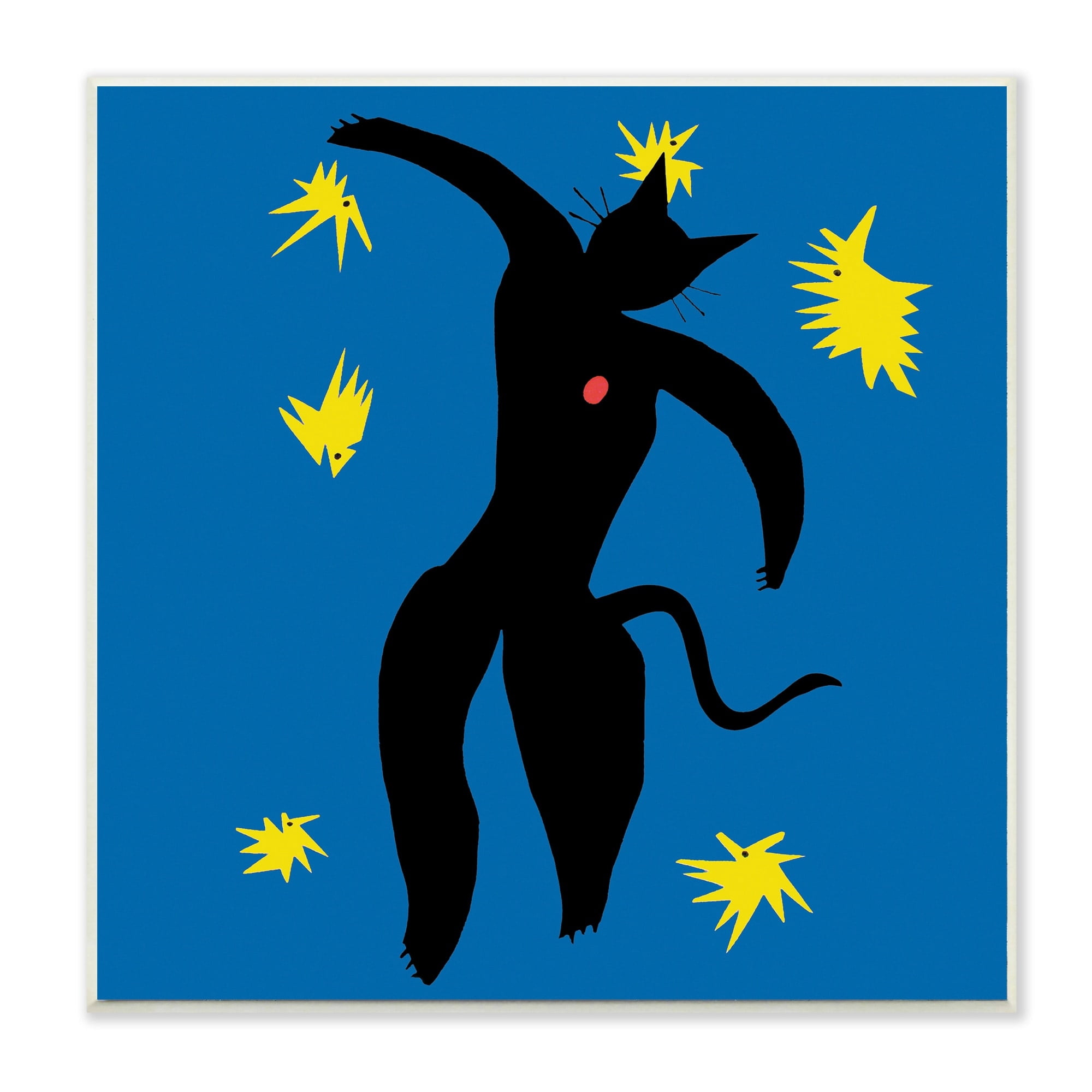 Stupell Industries Matisse Cat Icarus Classic Painting Parody,12 x 12,Designed by Chameleon Design, Inc.